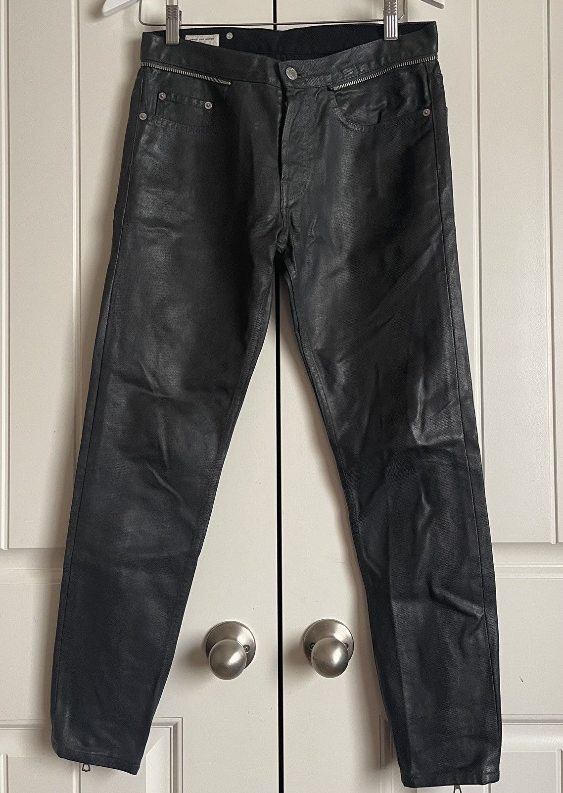 DRIES VAN NOTEN Waxed Denim Jeans