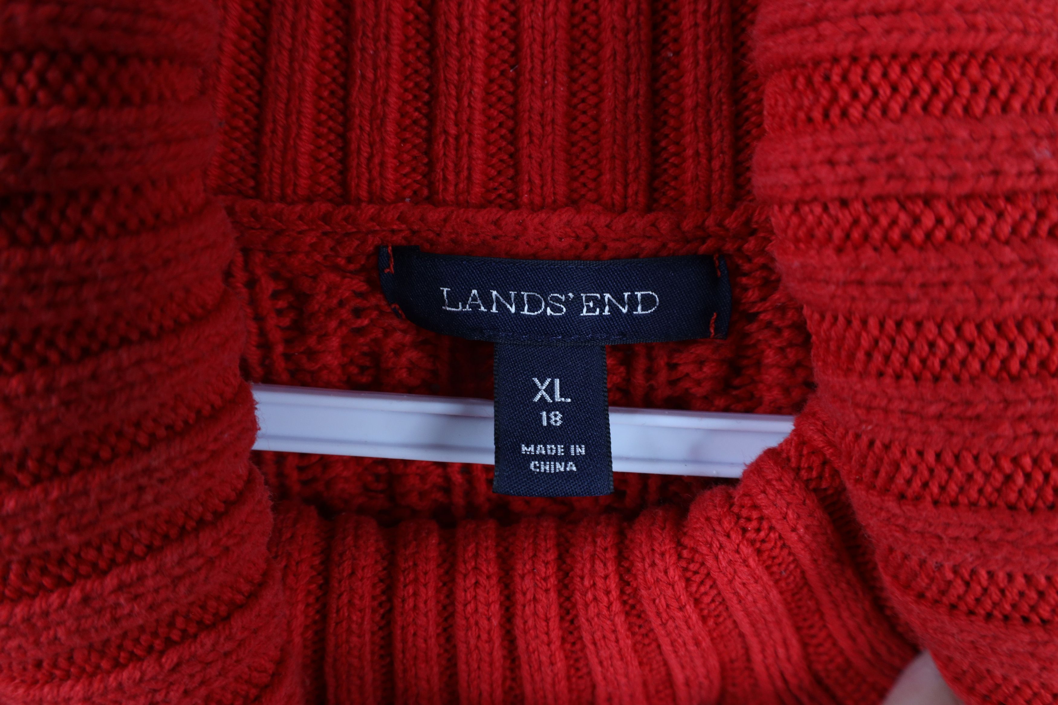 Lands' End × Vintage Vintage Lands End Fisherman Cable Knit Turtleneck Sweater Size XL / US 12-14 / IT 48-50 - 5 Thumbnail