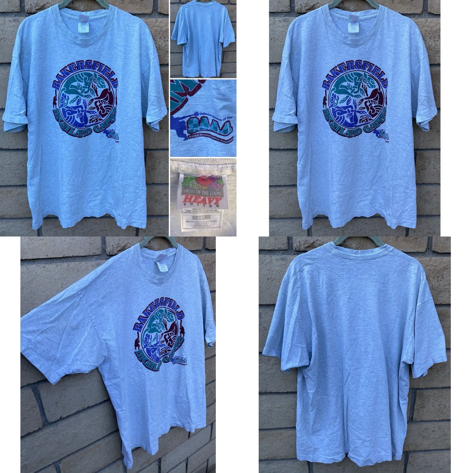Fruit Of The Loom Vtg Bakersfield Highland Games T Shirt Scottish American Athletic Assoc Sz 2XL Size US XXL / EU 58 / 5 - 8 Thumbnail