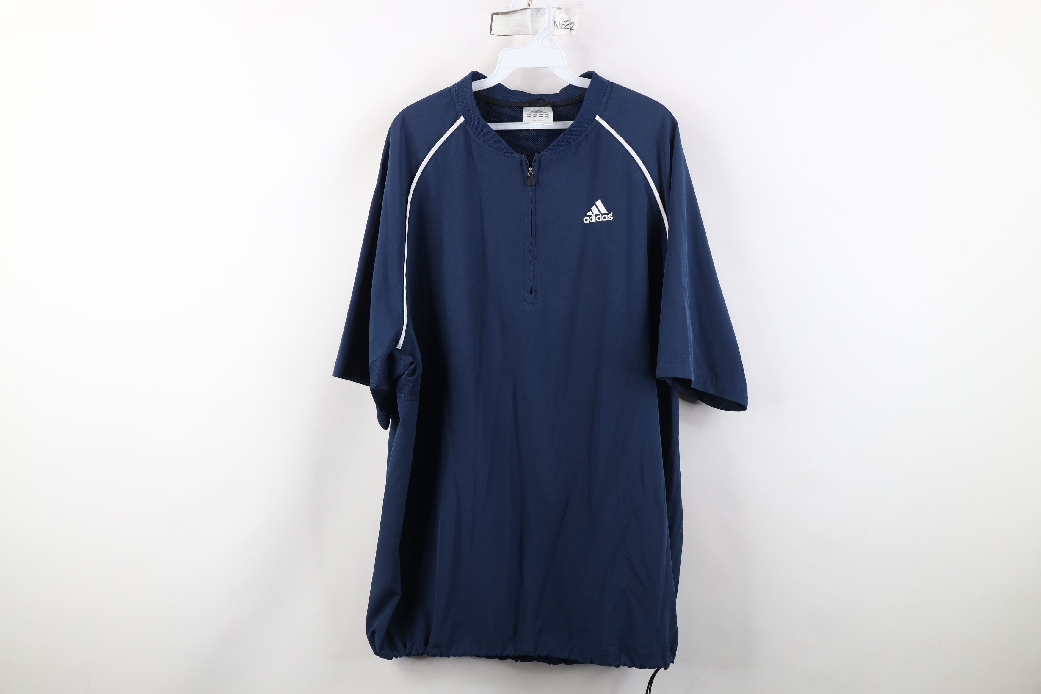 Adidas Vintage Y2K Adidas Short Sleeve Baseball Windbreaker Jacket Size US XL / EU 56 / 4 - 1 Thumbnail
