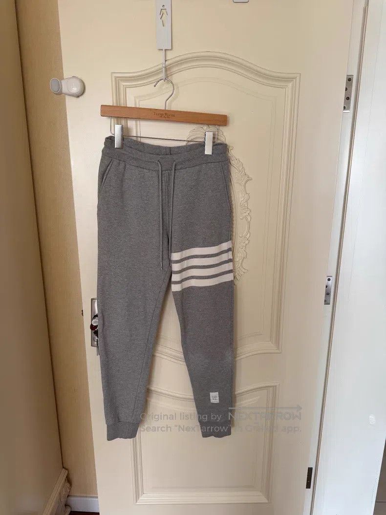 Thom Browne Thom Browne Sporty casual pants, gray four-stripe, pure co Size US 38 / EU 54 - 1 Thumbnail