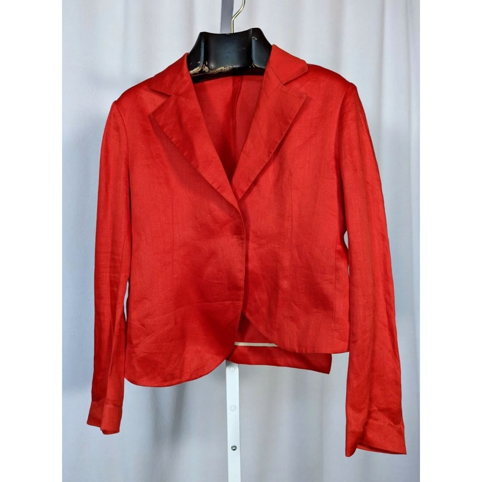 Yohji Yamamoto Yohji Yamamoto Blazer Jacket Red Cropped Silk Asymmetric Size 1 Japan Women Size XS / US 0-2 / IT 36-38 - 2 Thumbnail