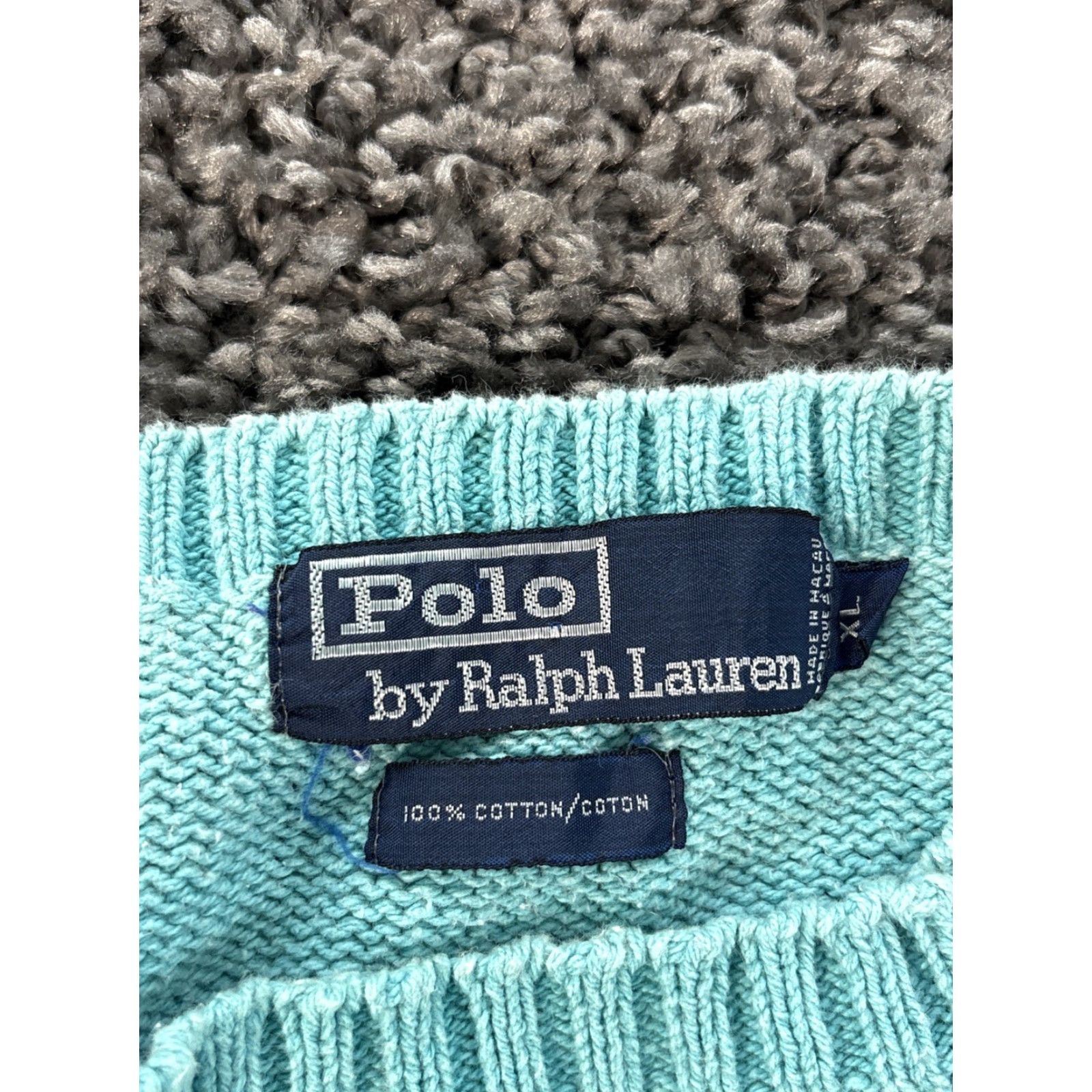 Polo Ralph Lauren VINTAGE Polo Ralph Lauren Crewneck Sweater Men XL Blue Distressed Faded Embroidered Logo 90s Classic Preppy Pullover Knit Cotton Long Sleeve Sweater Size US XL / EU 56 / 4 - 4 Thumbnail