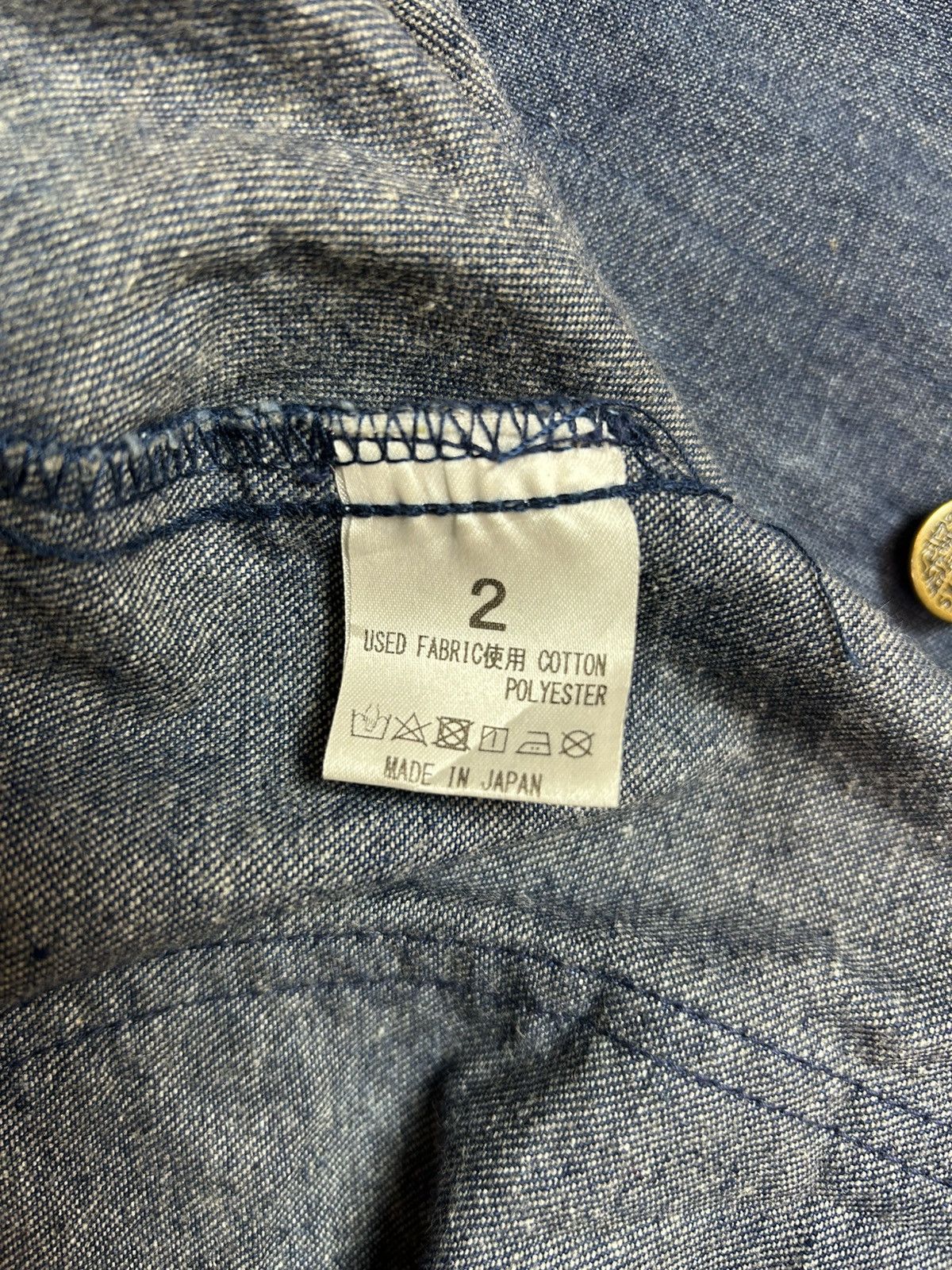 Japanese Brand SUNNY SIDE UP DENIM JACKET UNIQUE BUTTON DESIGN USED Size ONE SIZE - 7 Thumbnail