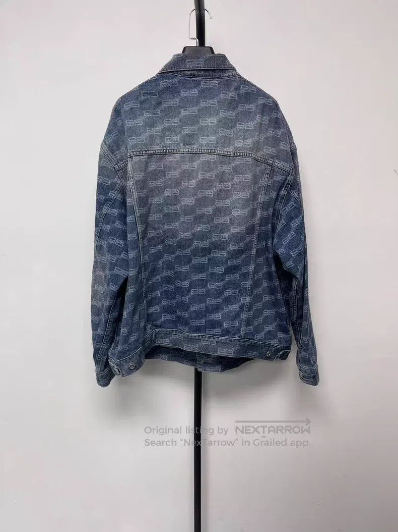 Balenciaga Balenciaga Full Print Logo Single-Breasted Denim Jacket Size US M / EU 48-50 / 2 - 2 Thumbnail