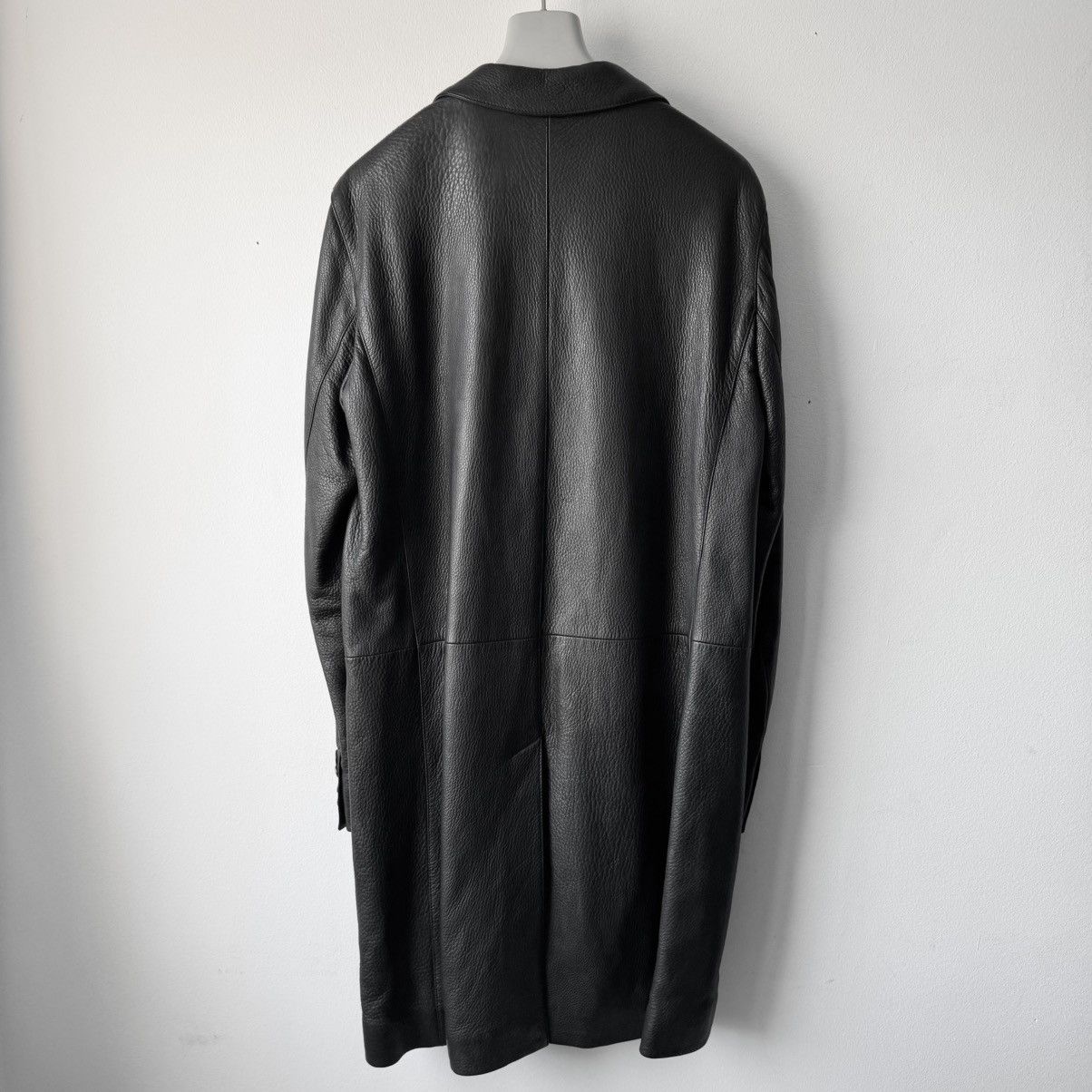 Prada Prada 2000’s Black Deer Leather Insulated Overcoat Size US M / EU 48-50 / 2 - 6 Thumbnail