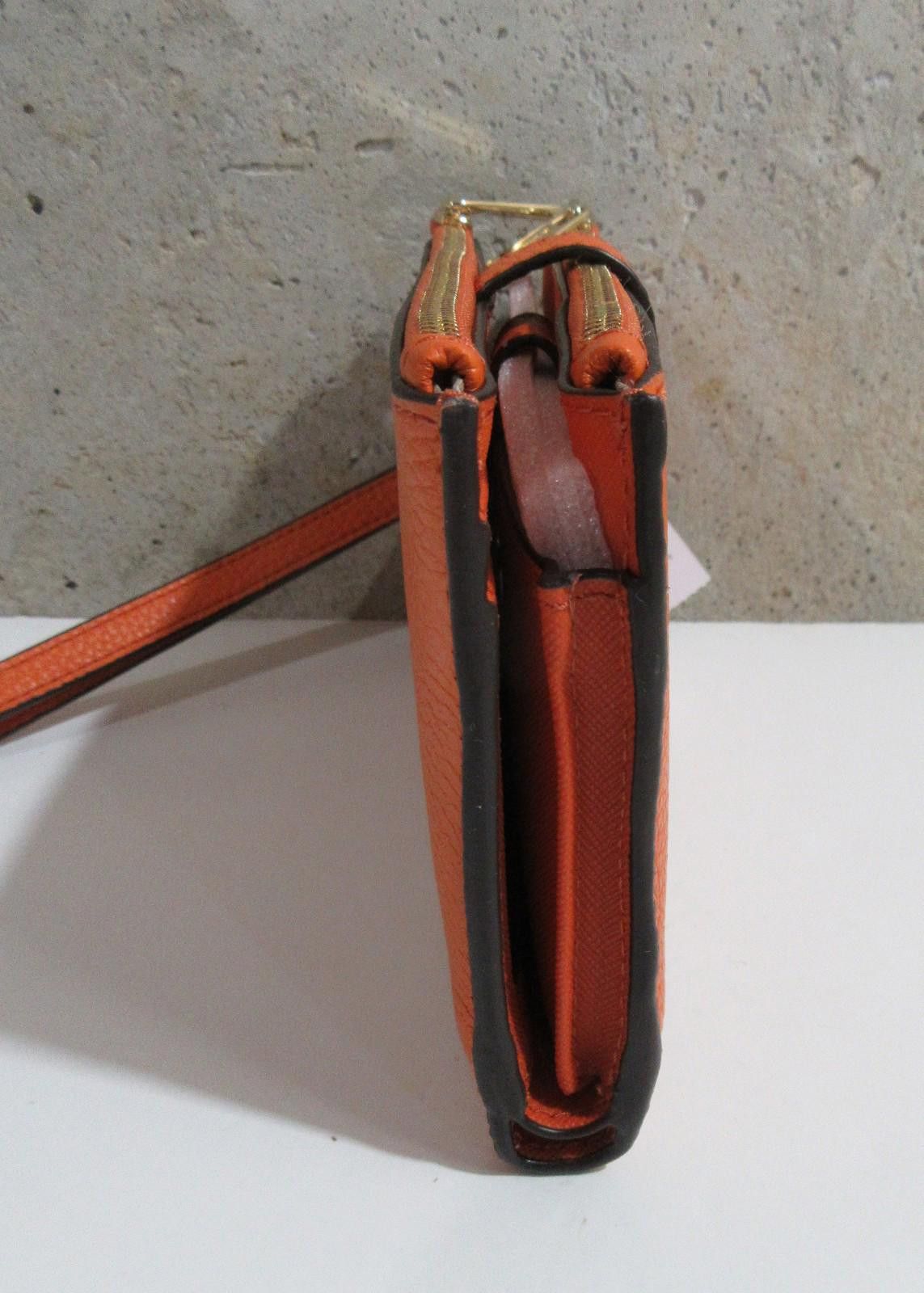 Michael Kors Michael Kors Jet Set Travel Double Zip Wristlet Tangerine Size ONE SIZE - 7 Thumbnail