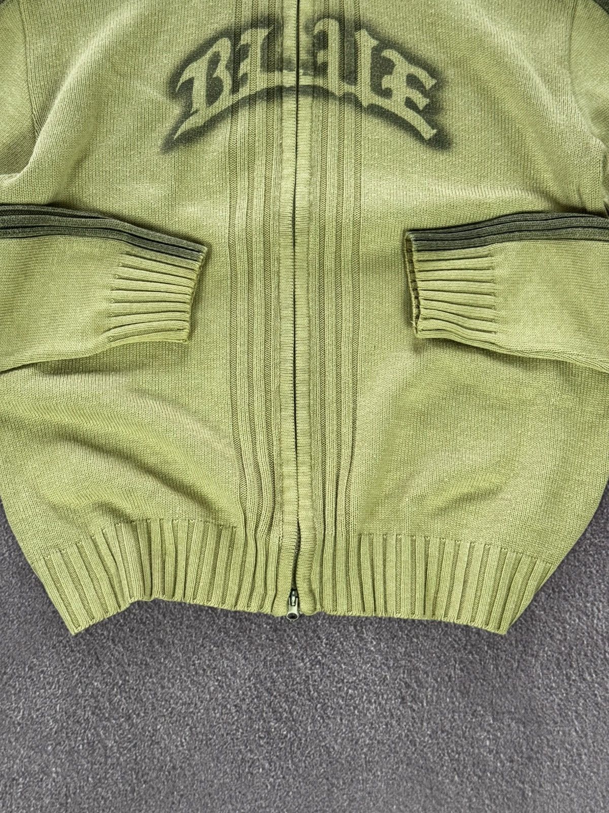 Japanese Brand Vintage Y2K Ribbed Knit Zip-Up Military Sweater Size US L / EU 52-54 / 3 - 3 Thumbnail
