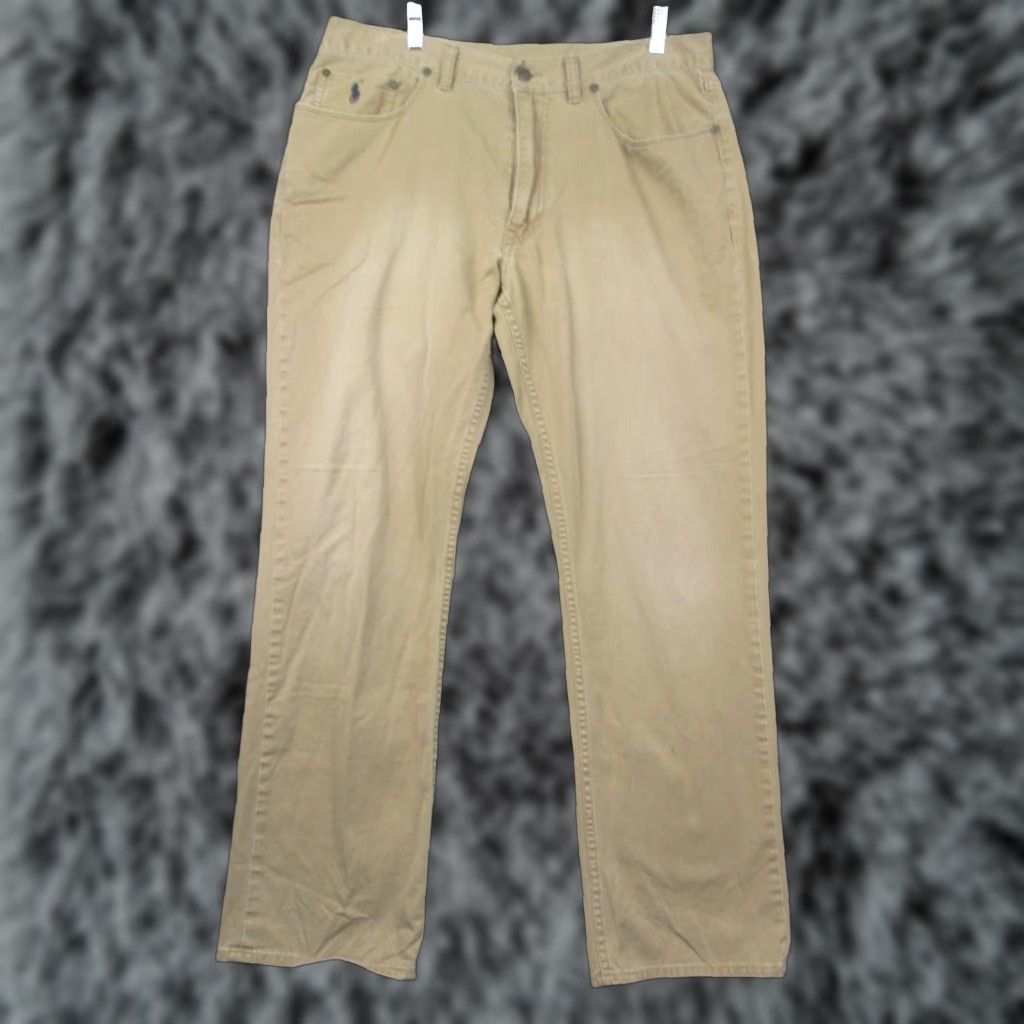 Polo Ralph Lauren VINTAGE Polo Ralph Lauren Pants 36x32 Mens Chino Classic Fit Straight Leg Brown 90s USA Mens Size US M / EU 48-50 / 2 - 1 Thumbnail