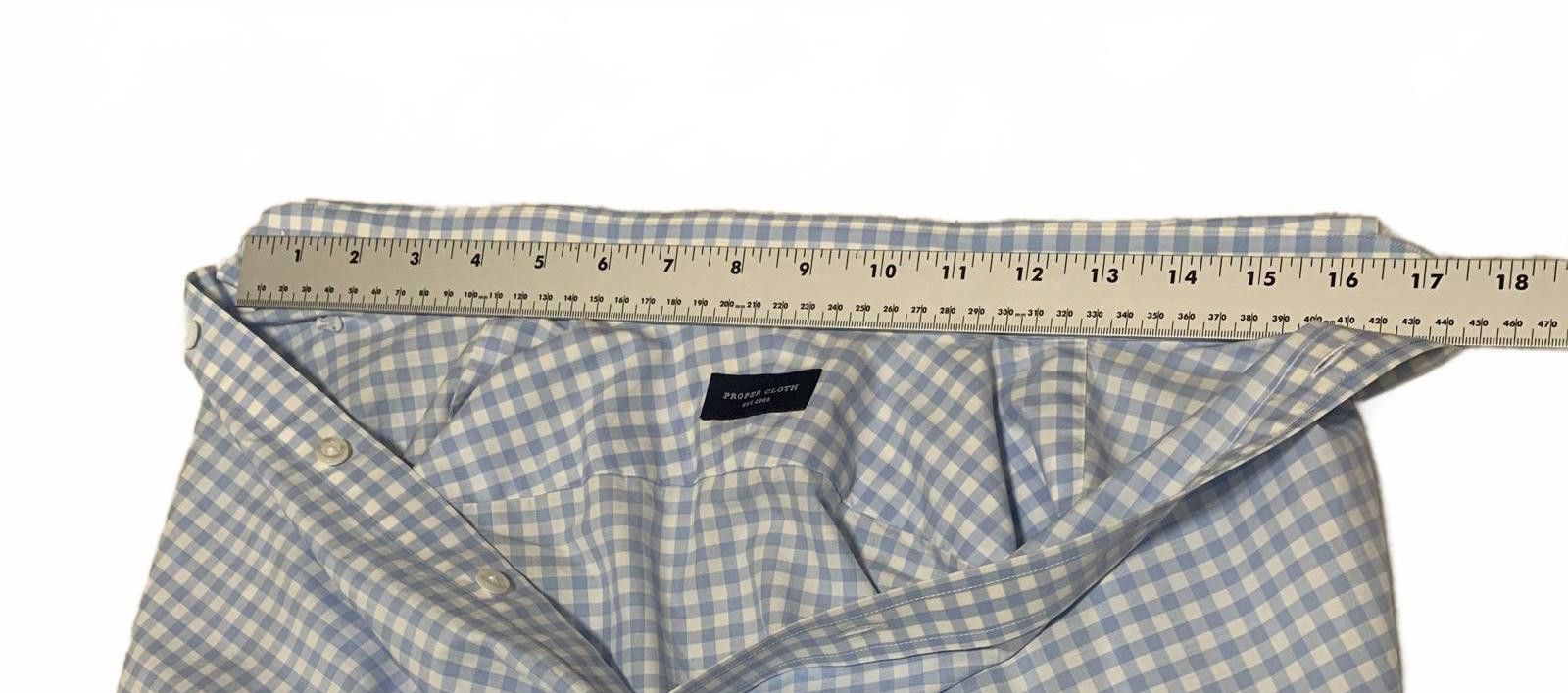 Proper Cloth Proper Cloth Men's Small Light Blue Check Dress Shirt Size US S / EU 44-46 / 1 - 10 Thumbnail