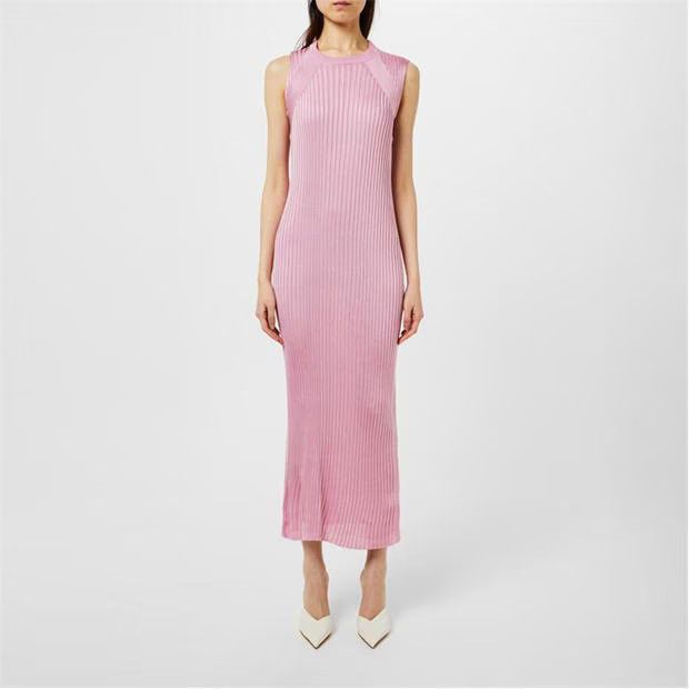Jil Sander o1g2r1mq1024 Ribbed Maxi Dress in Purple Size S / US 4 / IT 40 - 4 Thumbnail