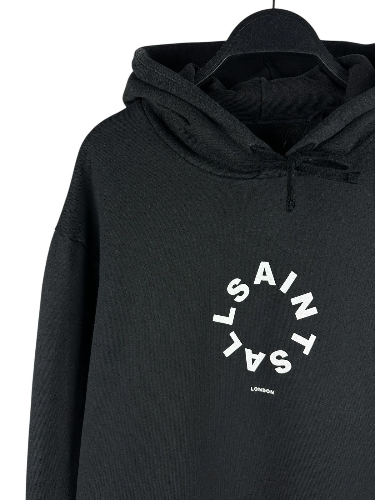 Allsaints AllSaints Tierra Oth Oversized Mens Hoodie Black Circle Logo Size US XS / EU 42 / 0 - 8 Thumbnail