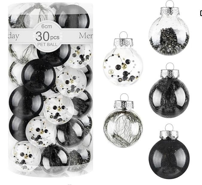 NBDN Nobrandedon 2.36" Clear Plastic Ball Ornaments, 30pcs Shatterproof Size ONE SIZE - 1 Thumbnail