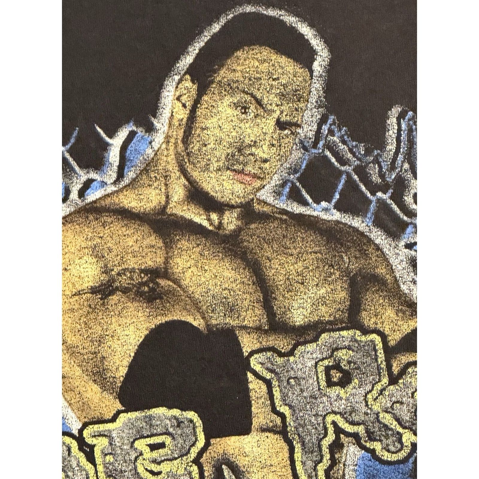 Vintage VINTAGE WWF THE ROCK Shirt Large Mens 90s Rock Wrestling Crew Neck Black Short Sleeve Cotton Graphic Print Size US L / EU 52-54 / 3 - 3 Thumbnail