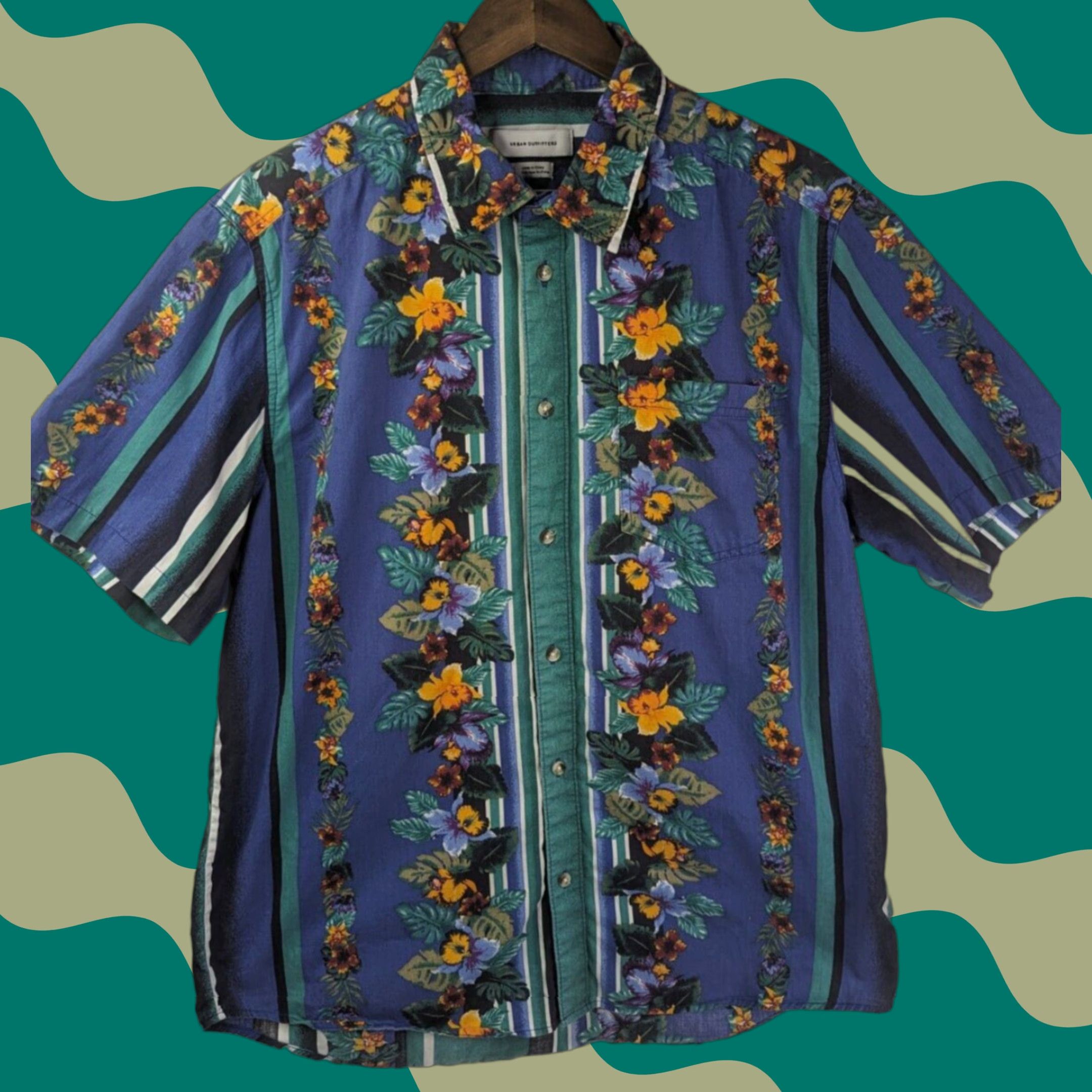 Urban Outfitters Urban Outfitters Shirt Men L Multicolor Floral Hawaiian Tropical Button-Up Short Sleeve Collared Cotton Size US L / EU 52-54 / 3 - 1 Thumbnail