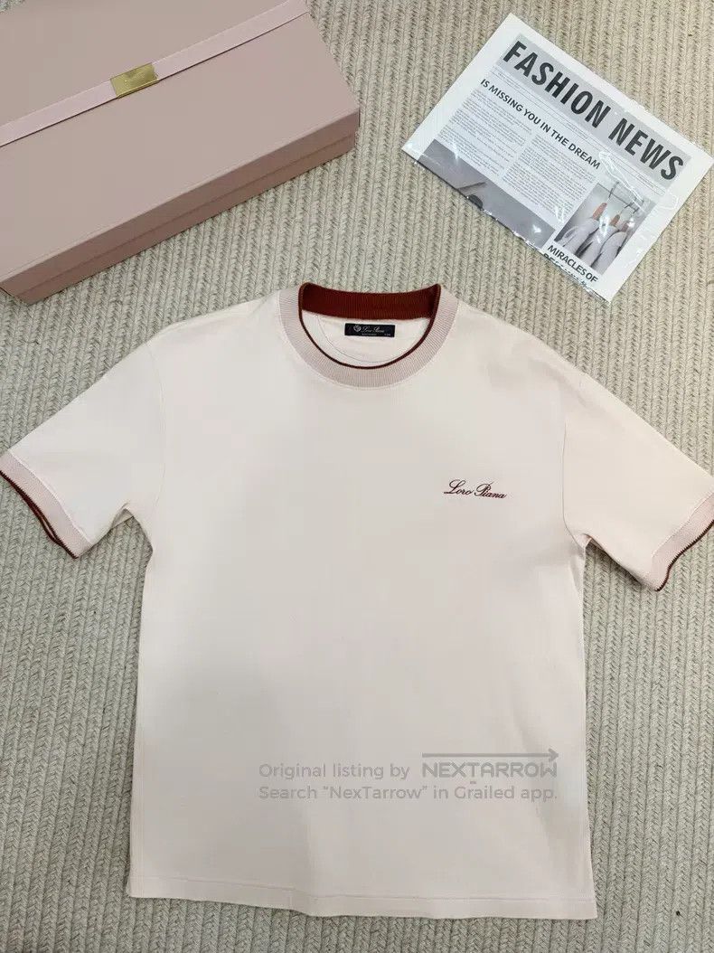 Loro Piana Loro Piana Classic Short Sleeve T-Shirt with Beige and Dar Size XXS / US 00 / IT 34 - 1 Thumbnail