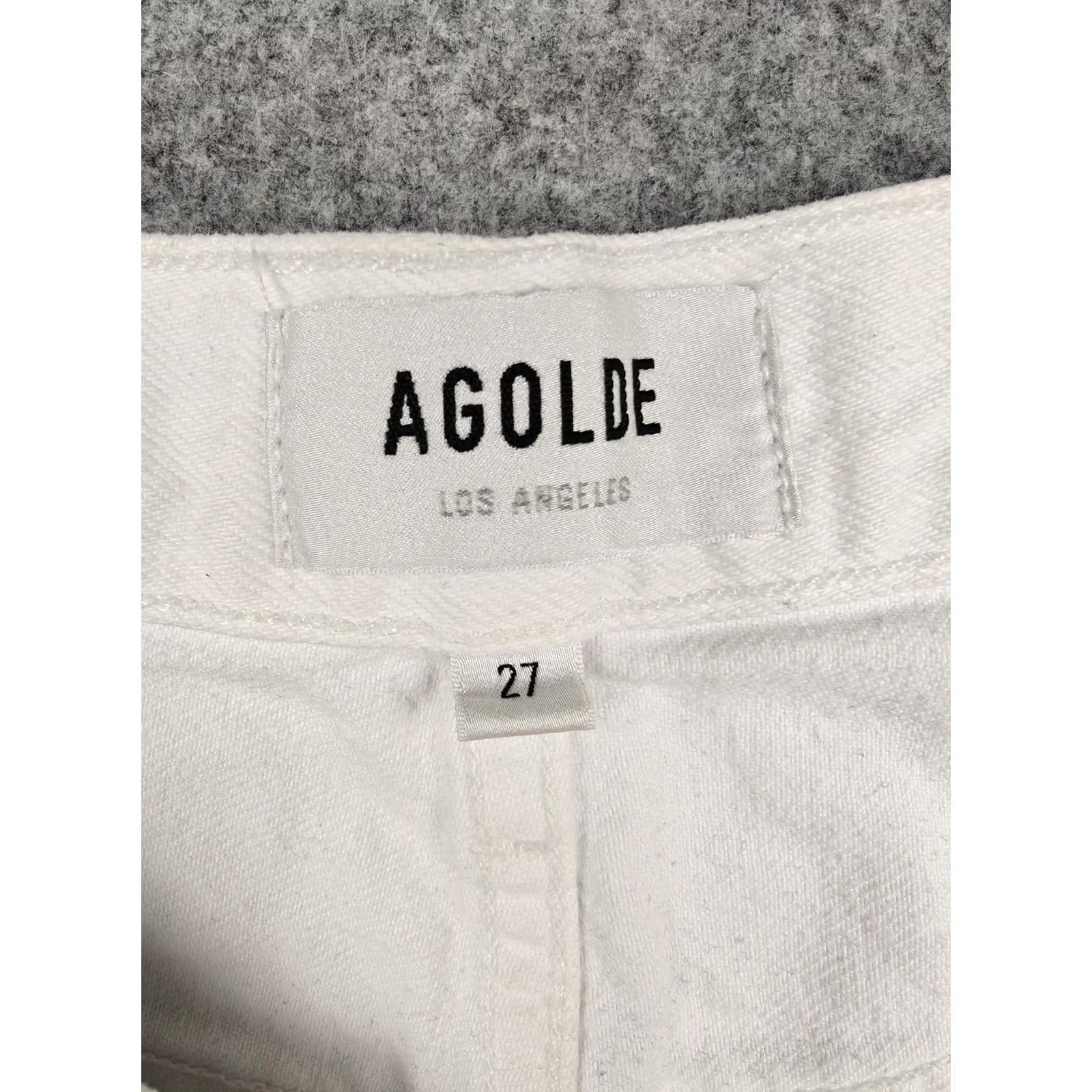 Agolde AGOLDE Jeans Womens 90s Mid Rise Loose Fit 27 White Light Wash Distressed Denim 5-Pocket Button, 100% Cotton, Vintage No, Fall, 28.5 Inseam, Womens Size 27" / US 4 / IT 40 - 4 Thumbnail