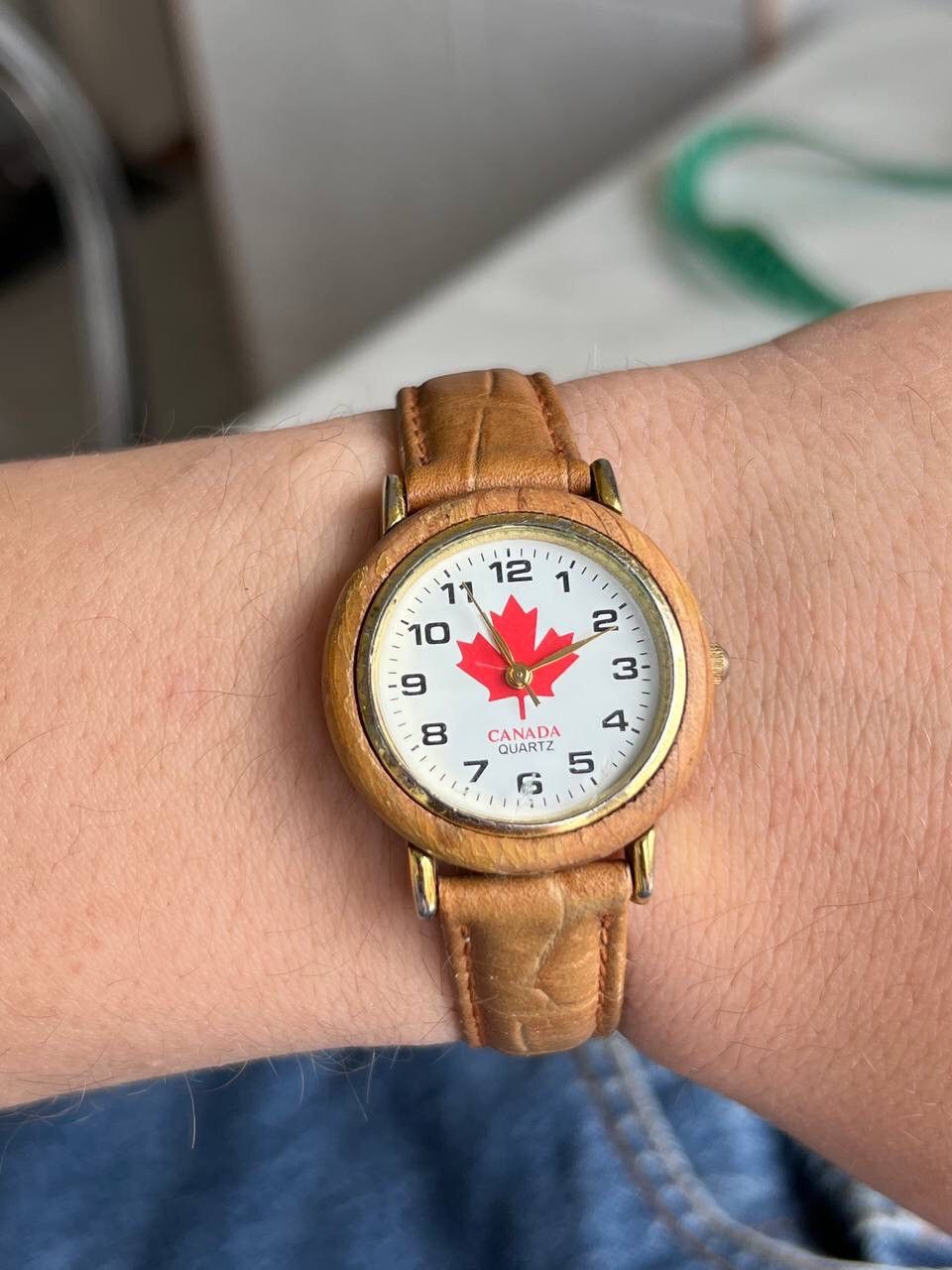 Jewelry x Vintage 2000S Vintage Style Canada Brown Leather Luxury Watch, Men's