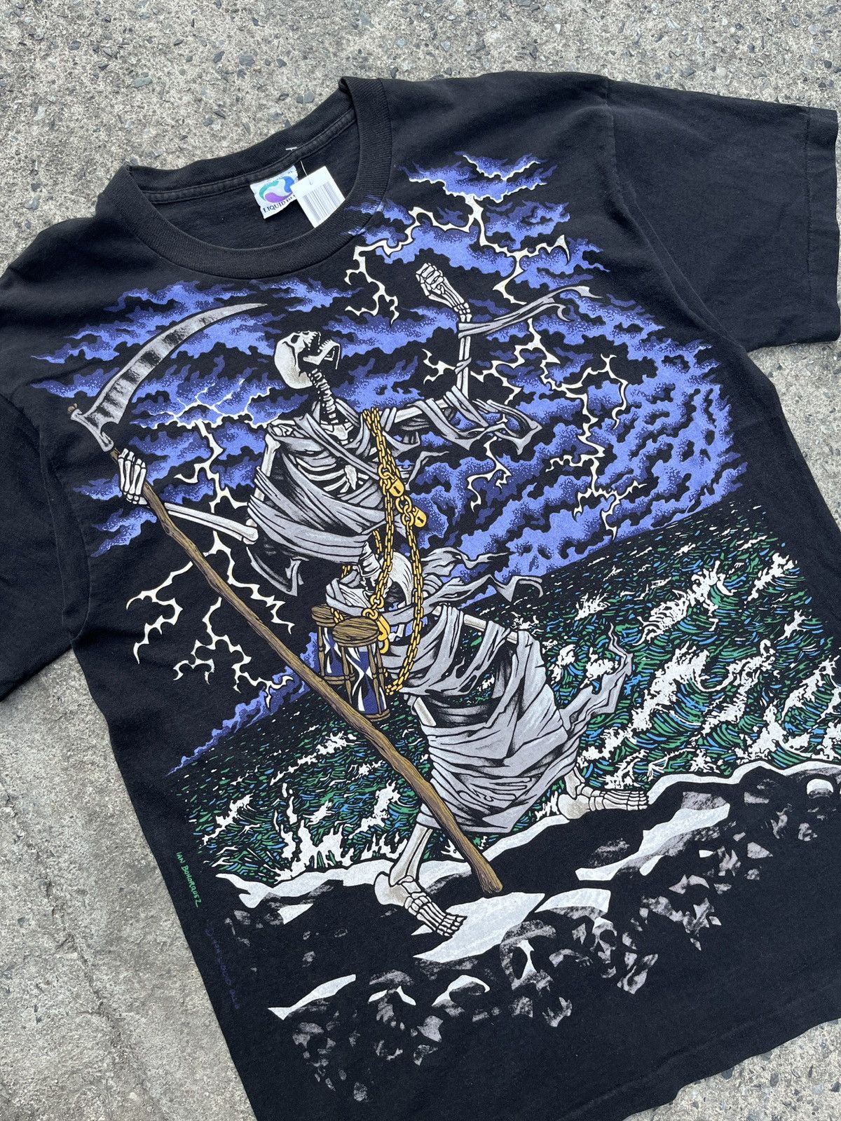 Liquid Blue × Vintage Vintage 1994 Liquid Blue Ian Bohorquez Grim Reaper Size US XL / EU 56 / 4 - 3 Thumbnail