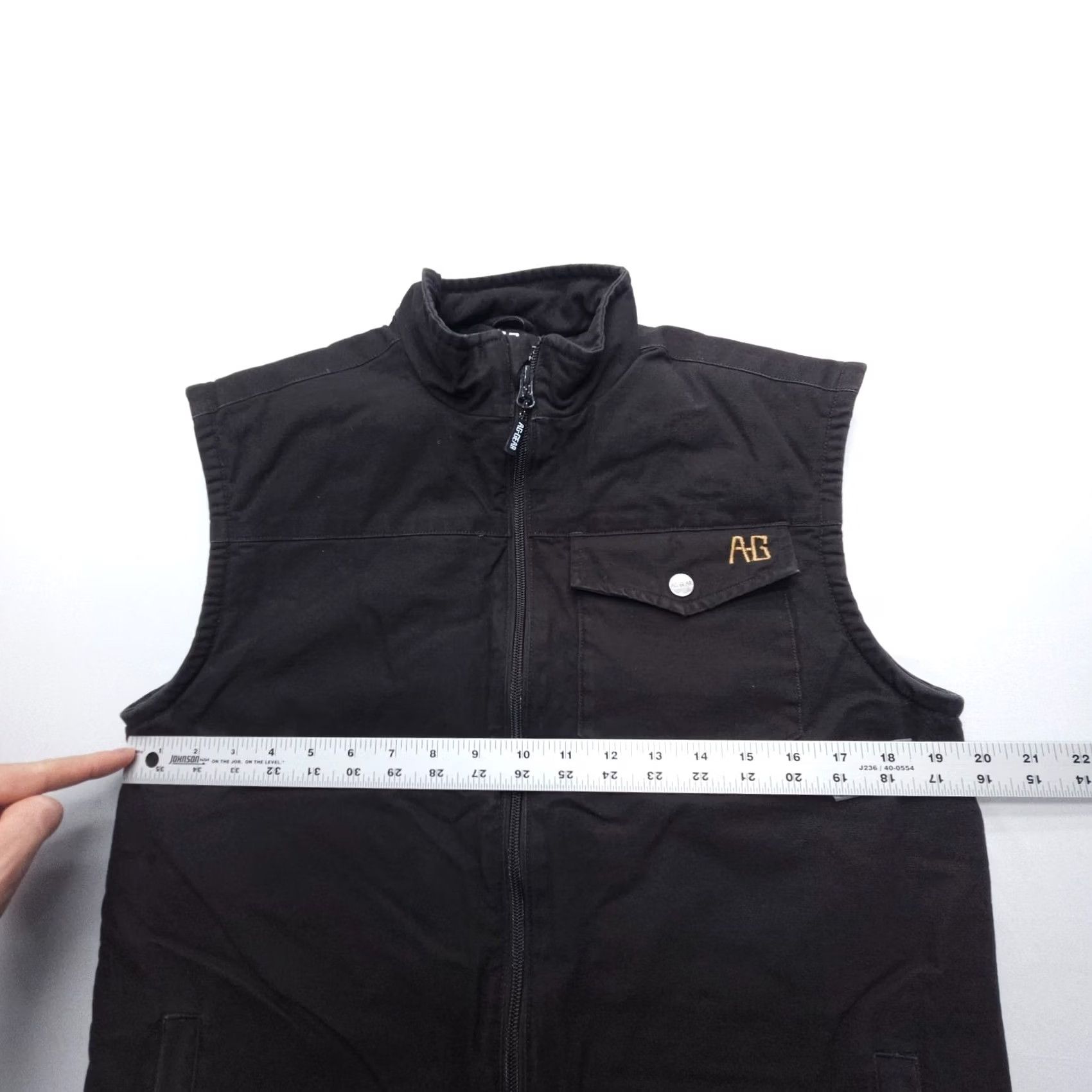 La Gear AG Gear Winston Vest Mens Small Black Full Zip Chore Farm Canvas Workwear Ranch Shirt Size US S / EU 44-46 / 1 - 7 Thumbnail