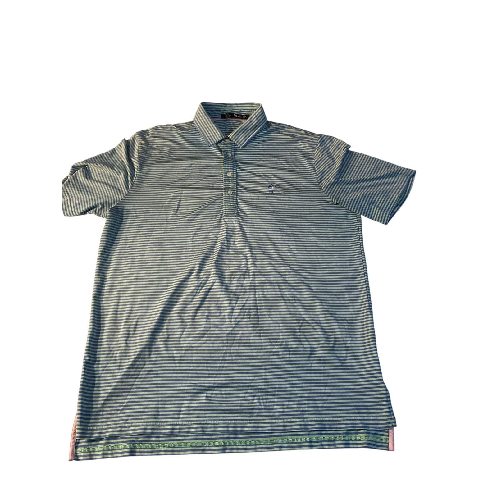RLX Ralph Lauren RLX Ralph Lauren Men's L Striped Golf Polo Shirt Blue Green Size US L / EU 52-54 / 3 - 1 Thumbnail