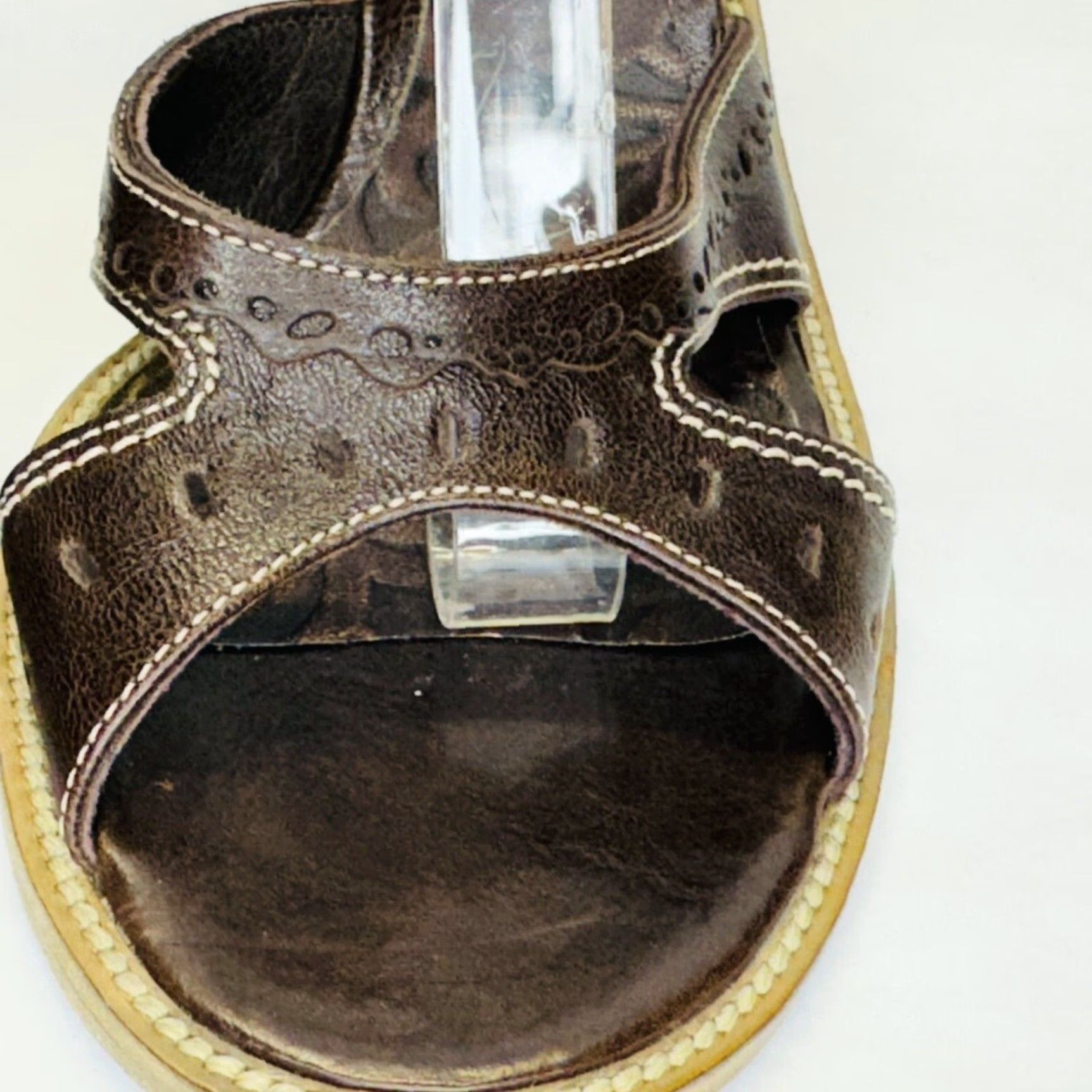 Vintage Vic Matie Ankle Strap Sandals Block Heel Size 36 Brown Leather Buckle Slingback Open Toe Women Size US 6 / IT 36 - 5 Thumbnail