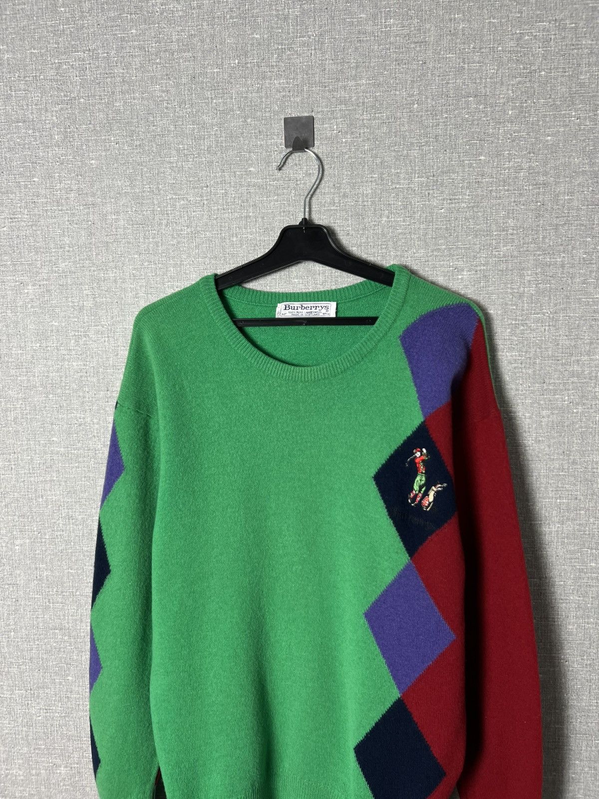 Burberry Vintage Burberrys Golf Crewneck Wool Knit Sweater Scotland Size US M / EU 48-50 / 2 - 2 Thumbnail