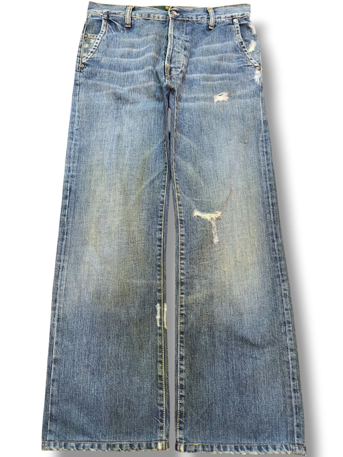 Junya Watanabe Vintage Japanese Brand Faded Ripped Distressed Denim Size US 32 / EU 48 - 1 Thumbnail
