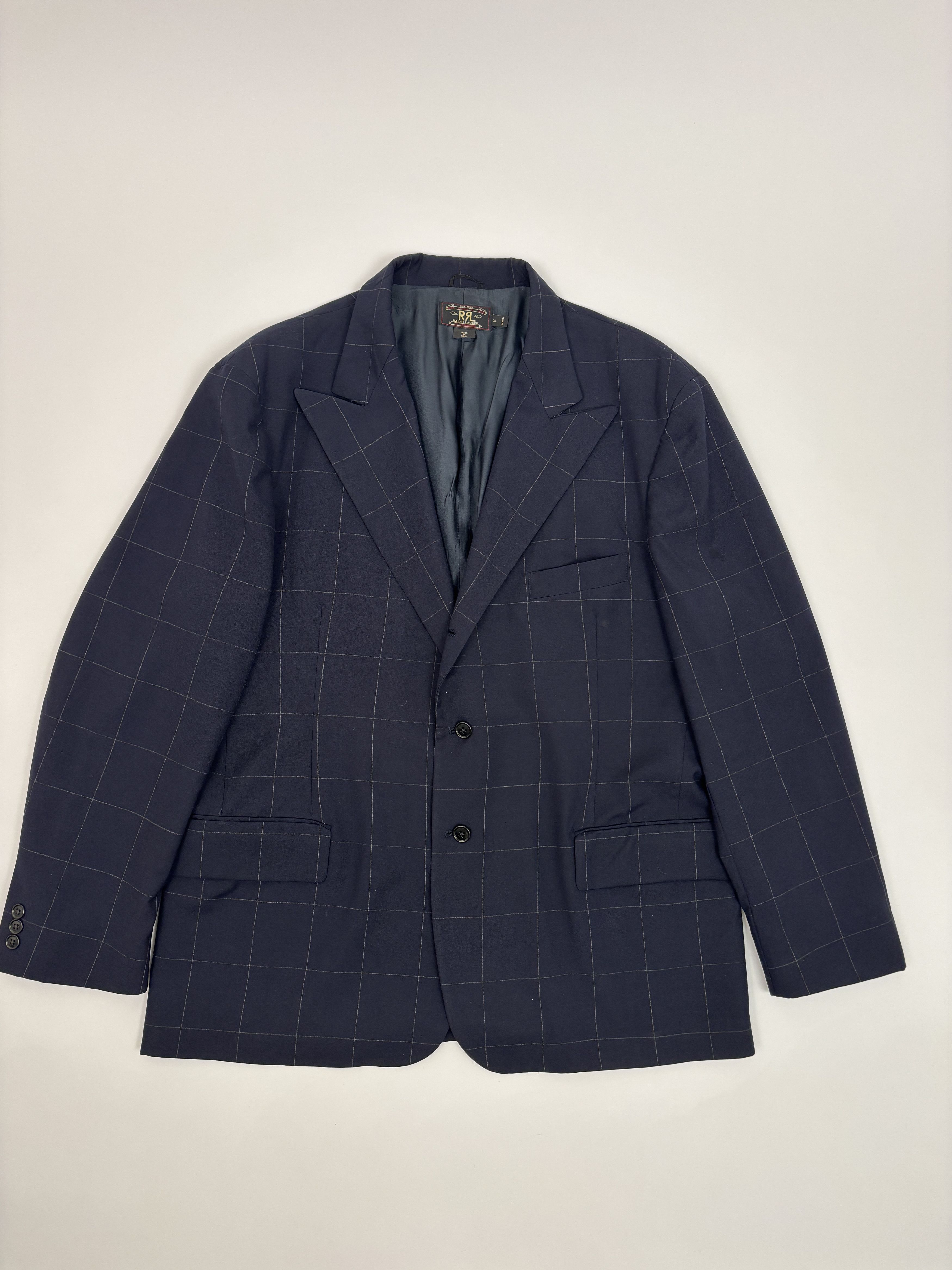 RRL Ralph Lauren RRL Windowpane Wool Blazer Made in USA Size 50R - 2 Thumbnail