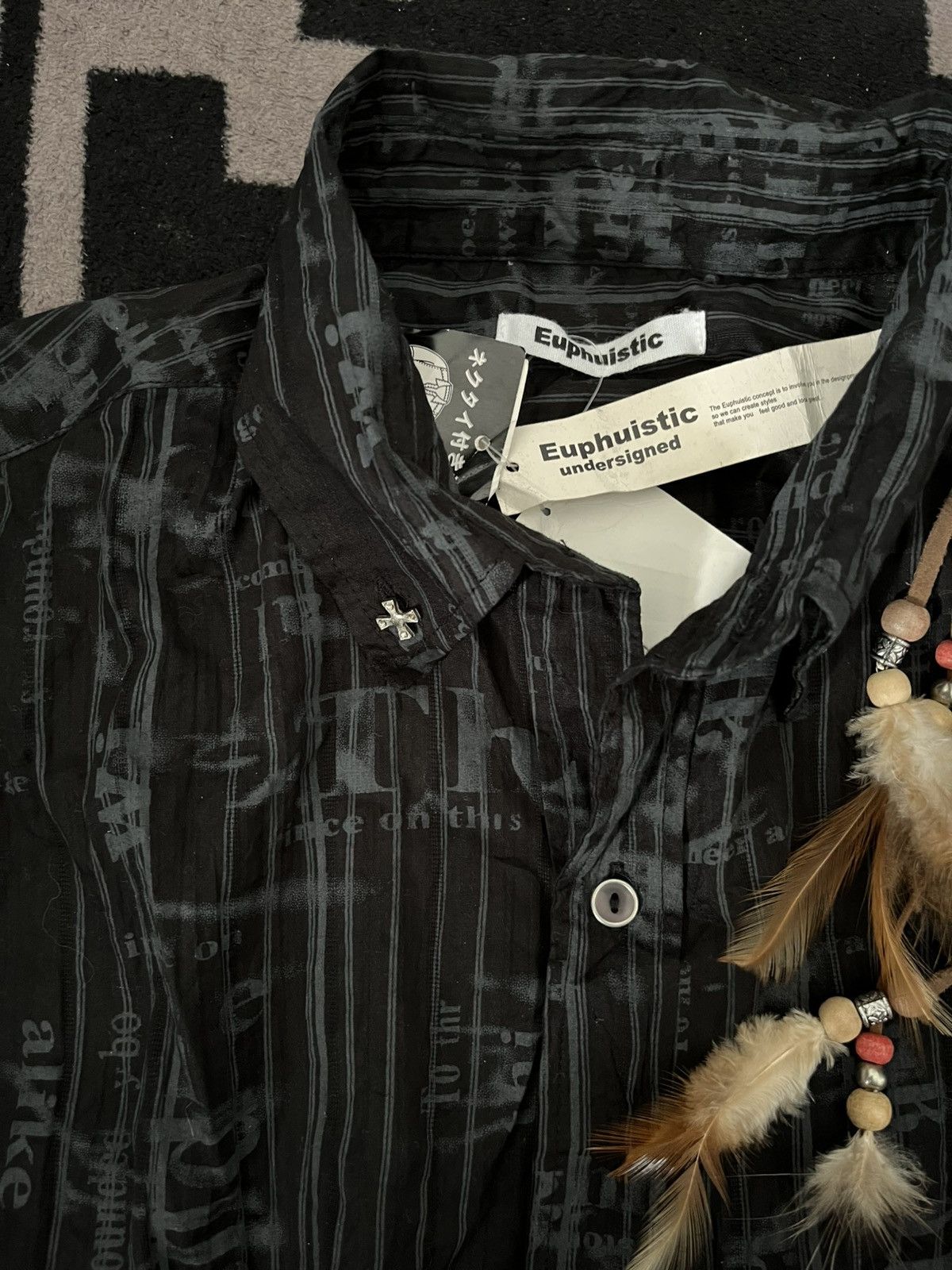14th Addiction 2000s Euphuistic undersigned smoke poem button shirt Size US L / EU 52-54 / 3 - 5 Thumbnail