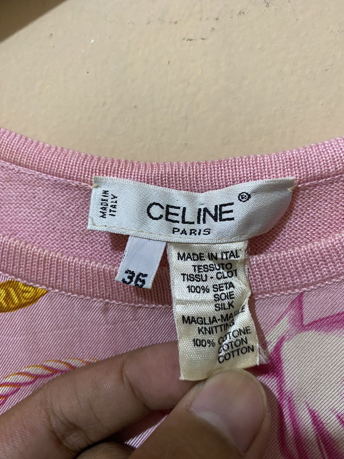 Celine 90s Celine Boroque Tshirt Knit Size XS / US 0-2 / IT 36-38 - 6 Thumbnail