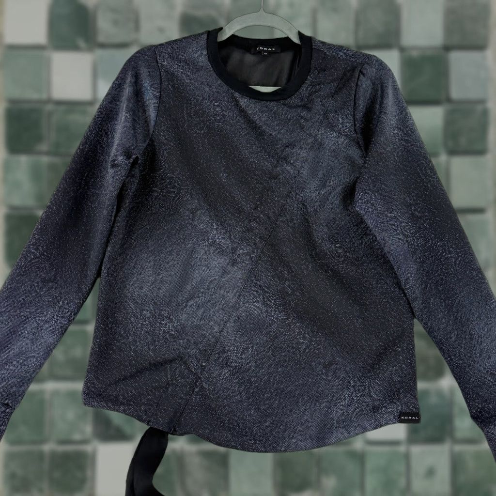 Vintage Koral Paradigm Pullover Sweater Womens XS Black Jacquard Glitch Long Sleeve Size XS / US 0-2 / IT 36-38 - 1 Thumbnail