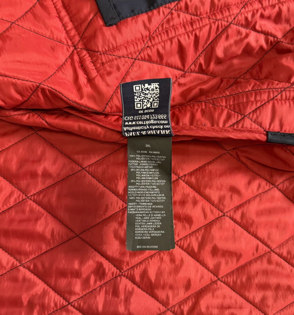 Paul & Shark Paul Shark Quilted Jacket Men 3XL Riri Zippers Lamb Leather Size US XXL / EU 58 / 5 - 10 Thumbnail