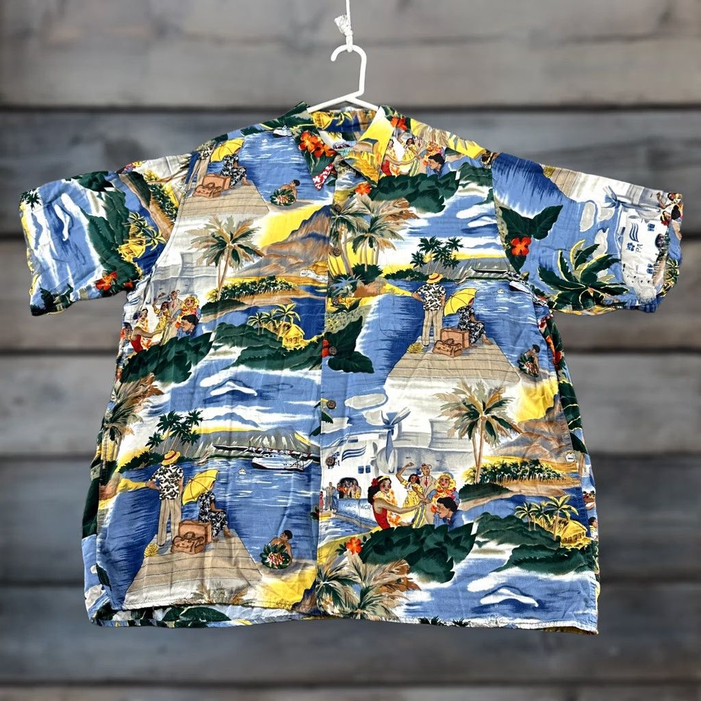 Reyn Spooner VINTAGE Reyn Spooner Shirt Mens 2XL Blue Yellow Button Up Hawaiian Floral 90s Size US XXL / EU 58 / 5 - 1 Thumbnail