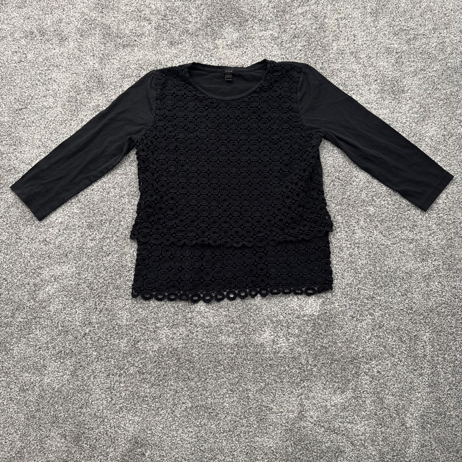 J.Crew J. Crew Top Small Eyelet Cutout Lace Lagenlook Romantic Size S / US 4 / IT 40 - 1 Thumbnail