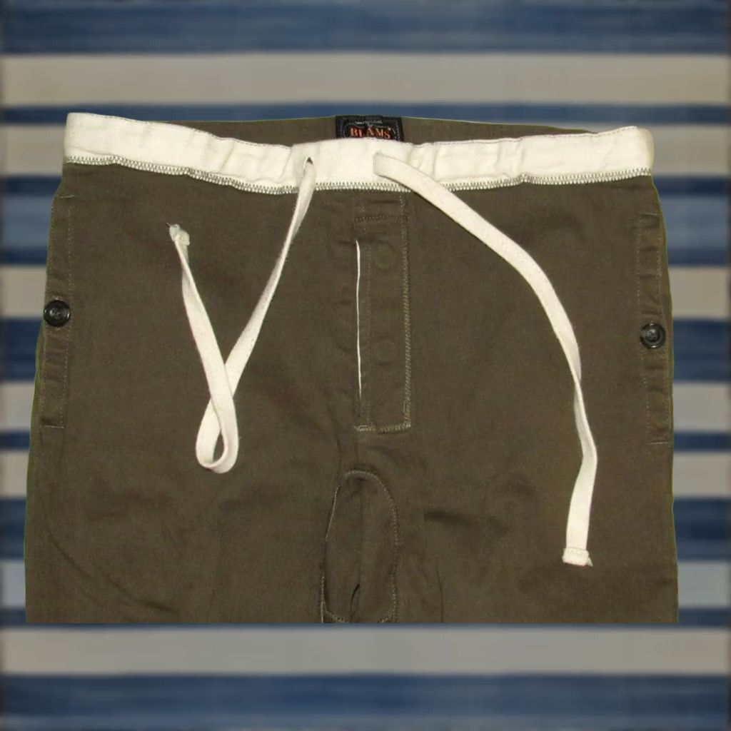 Vintage BEAMS Green Button Fly Jogger Pants Medium Size US 31 - 1 Thumbnail