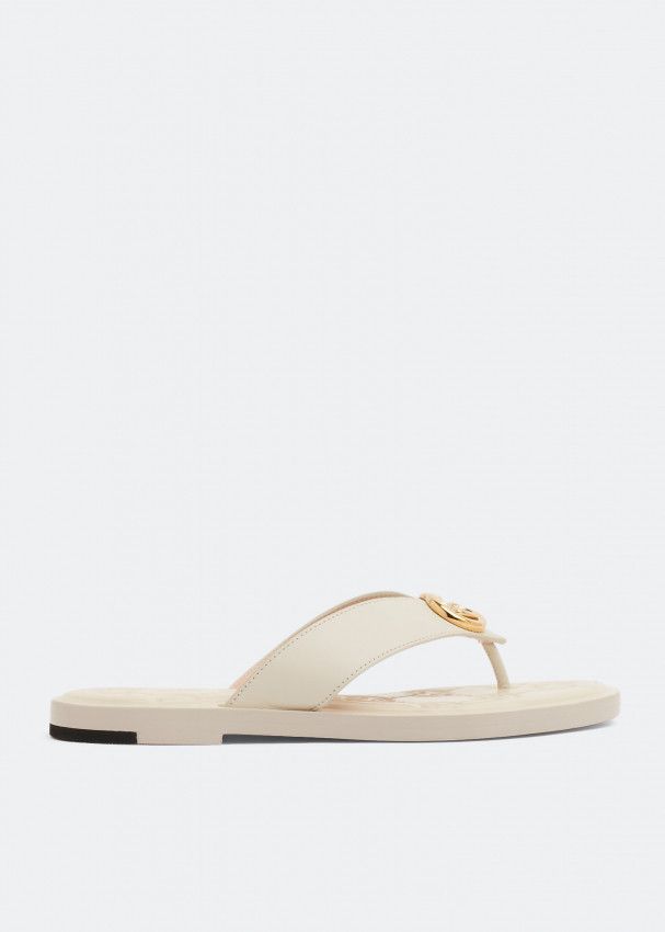 Gucci o1s1wg110125 Interlocking G Thong Sandals in White Size US 5.5 / IT 35.5 - 1 Thumbnail