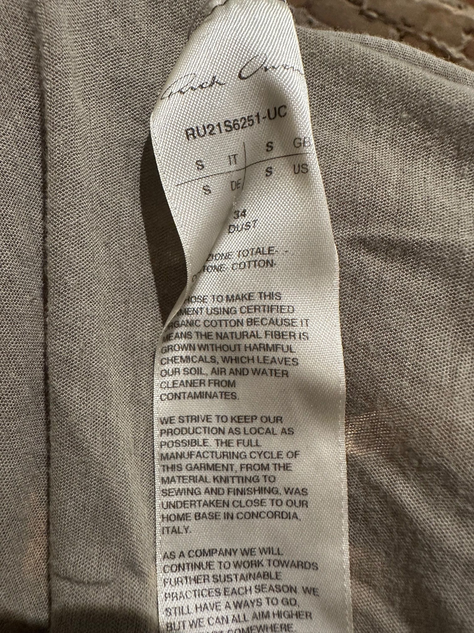 Rick Owens Rick Owens Mainline Dust T-Shirt – S/S 2021 “Phlegethon” Size US S / EU 44-46 / 1 - 7 Thumbnail