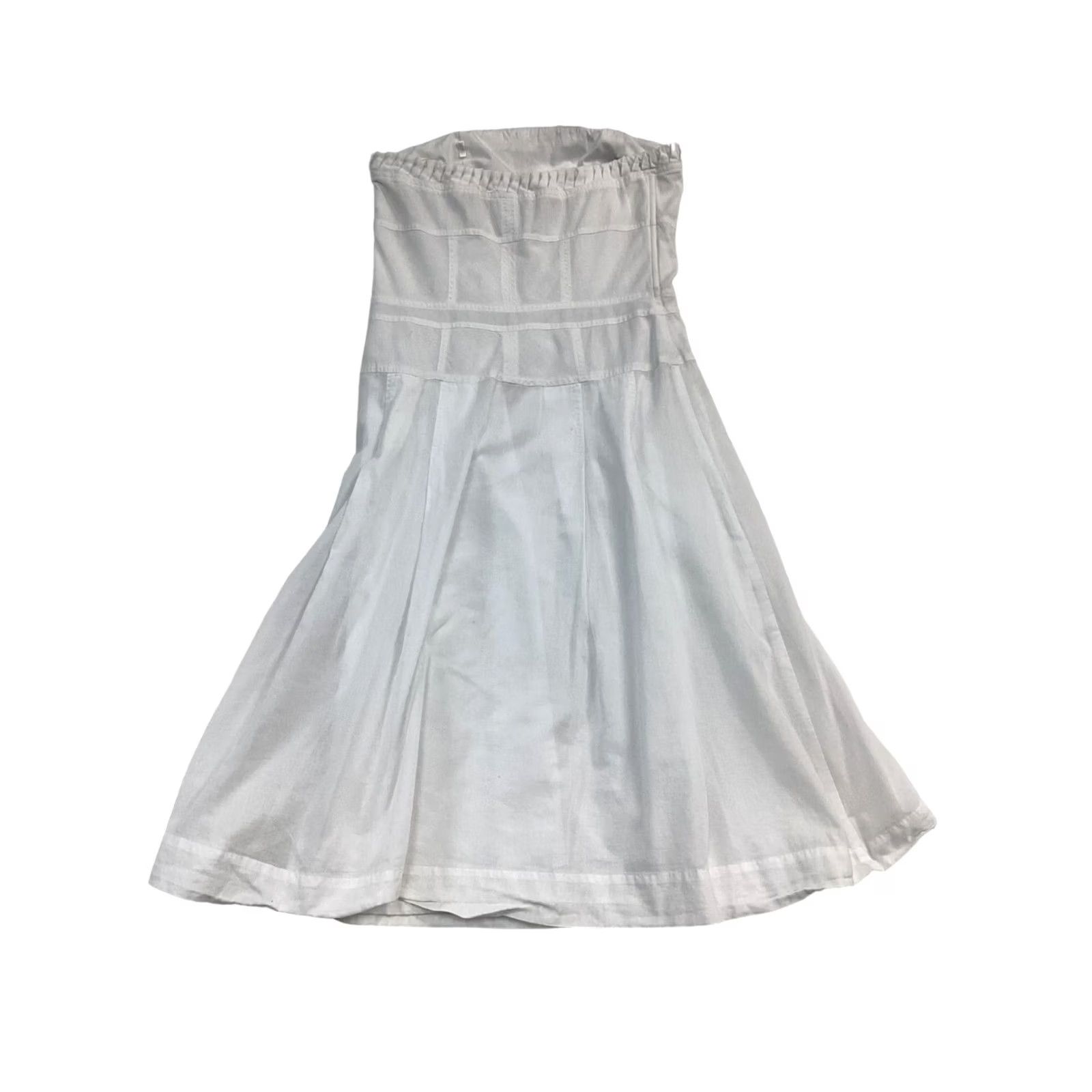 Express Express Women Sundress Knee Length White 10 Strapless Boning Dress Summer 10 Womens 10 - Pre-Owned Like New Size L / US 10 / IT 46 - 2 Thumbnail