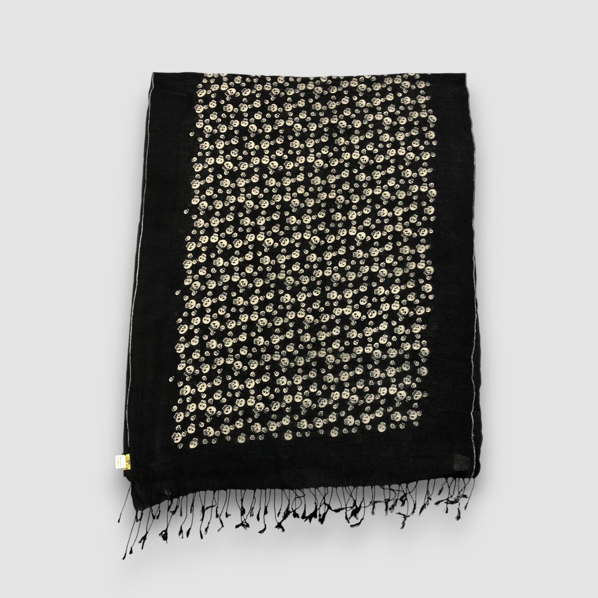 Japanese Brand Vintage Glen Prince Scarf Skulls Long Shawl Wool Scarves. Size ONE SIZE - 3 Thumbnail