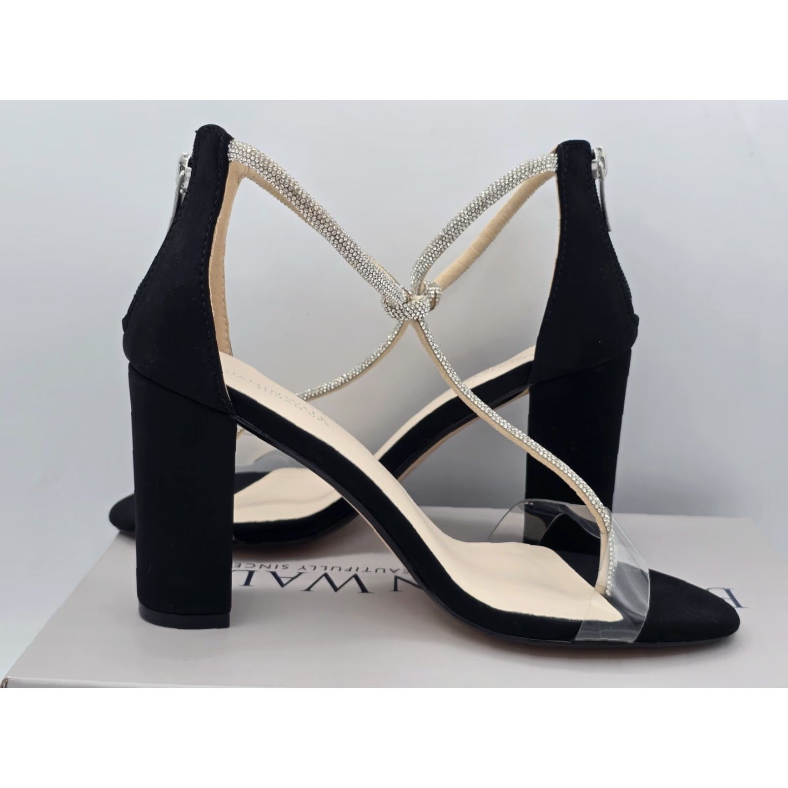 Vintage Touch Ups Sienna Heeled Sandal - Black & Rhinestone- Sz 8 M - 4724M Womens Sandal Size US 8 / IT 38 - 6 Thumbnail