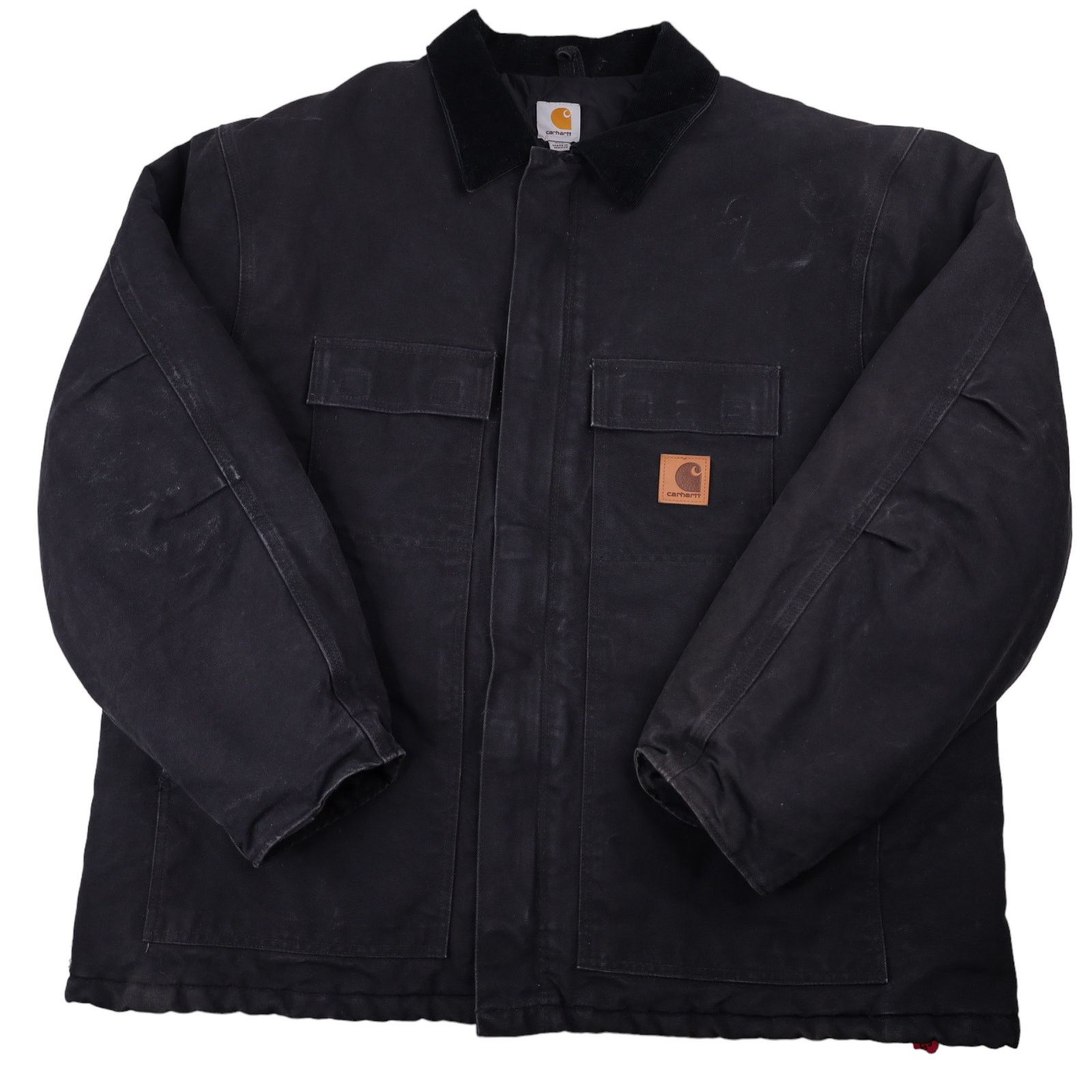 image of Carhartt Heavy Canvas Quilted Barn Jacket in Black, Men's (Size 2XL)