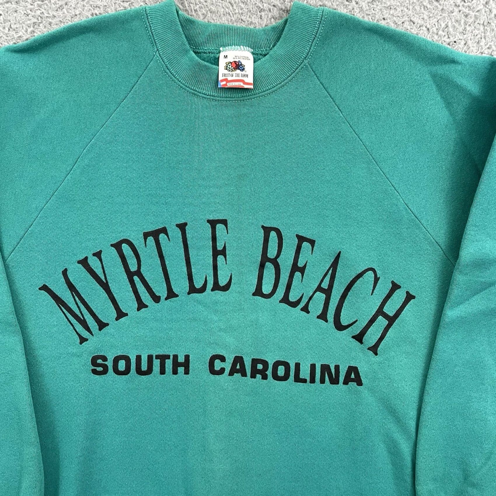 Fruit Of The Loom VINTAGE Myrtle Beach Sweatshirt Adult Medium 80s Travel Nature Outdoor Pullover Nike? Size US M / EU 48-50 / 2 - 3 Thumbnail