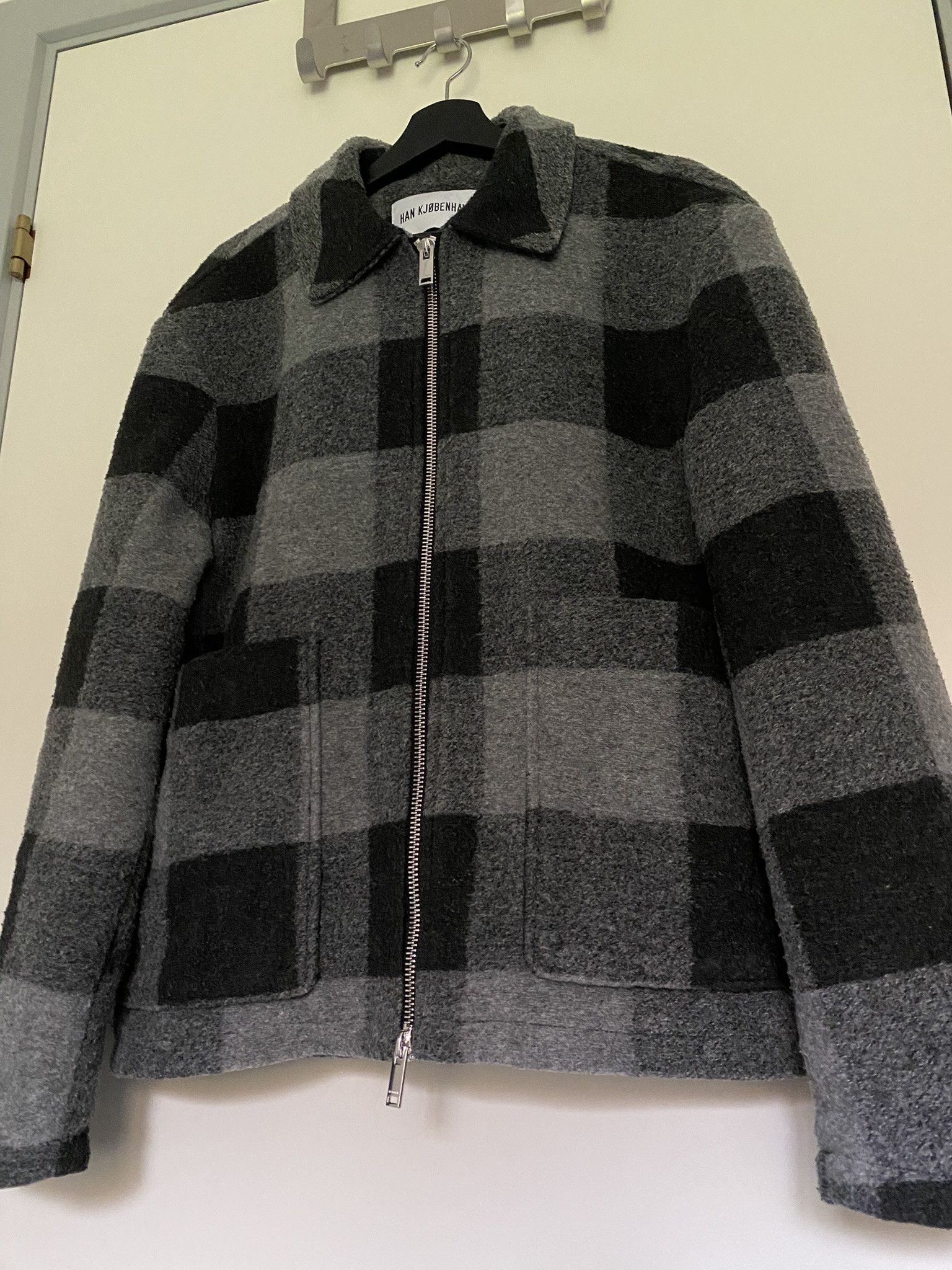 Han Kjobenhavn $810 - 48/M - Zip Boxy Jacket - Black/Grey Check Size US M / EU 48-50 / 2 - 6 Thumbnail