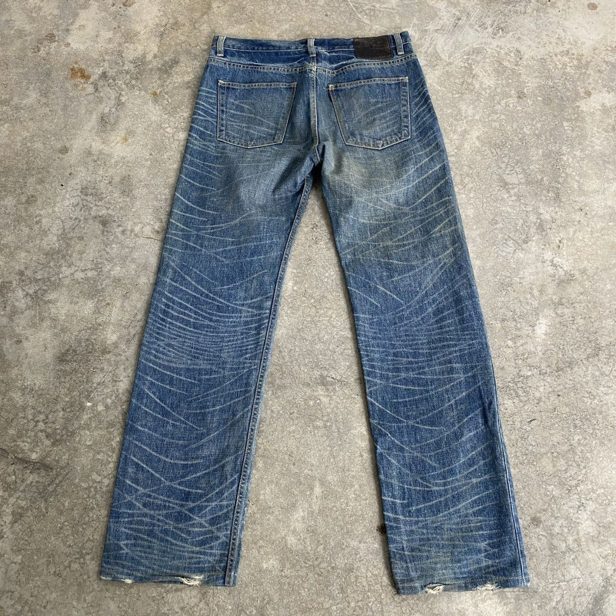 Lad Musician 2000’s Lad Musician Whisker Washed Straight Leg Denim Jeans Size US 33 - 11 Thumbnail
