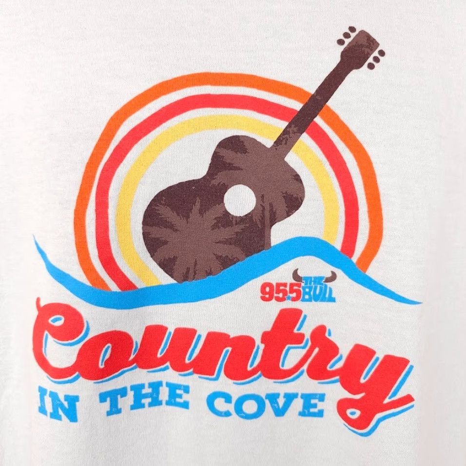 Gildan VINTAGE 95.5 The Bull T Shirt Mens 2XL White Country In The Cove Las Vegas Radio Station Gildan Crew Neck Short Sleeve Cotton Blend Regular Mens Size US XXL / EU 58 / 5 - 3 Thumbnail
