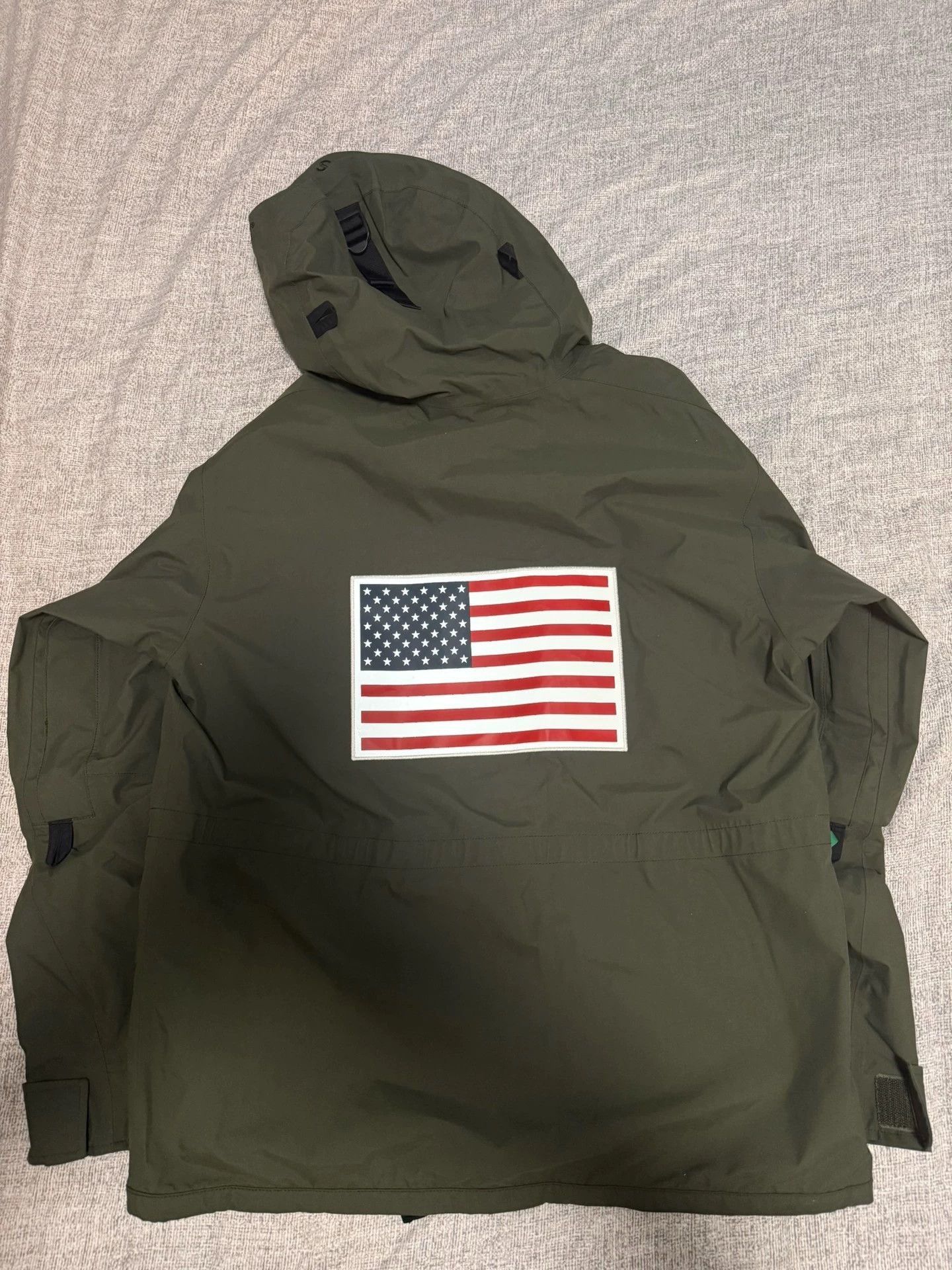 Supreme Green Hooded Parka with Flag Patch - Size M Size US M / EU 48-50 / 2 - 2 Thumbnail