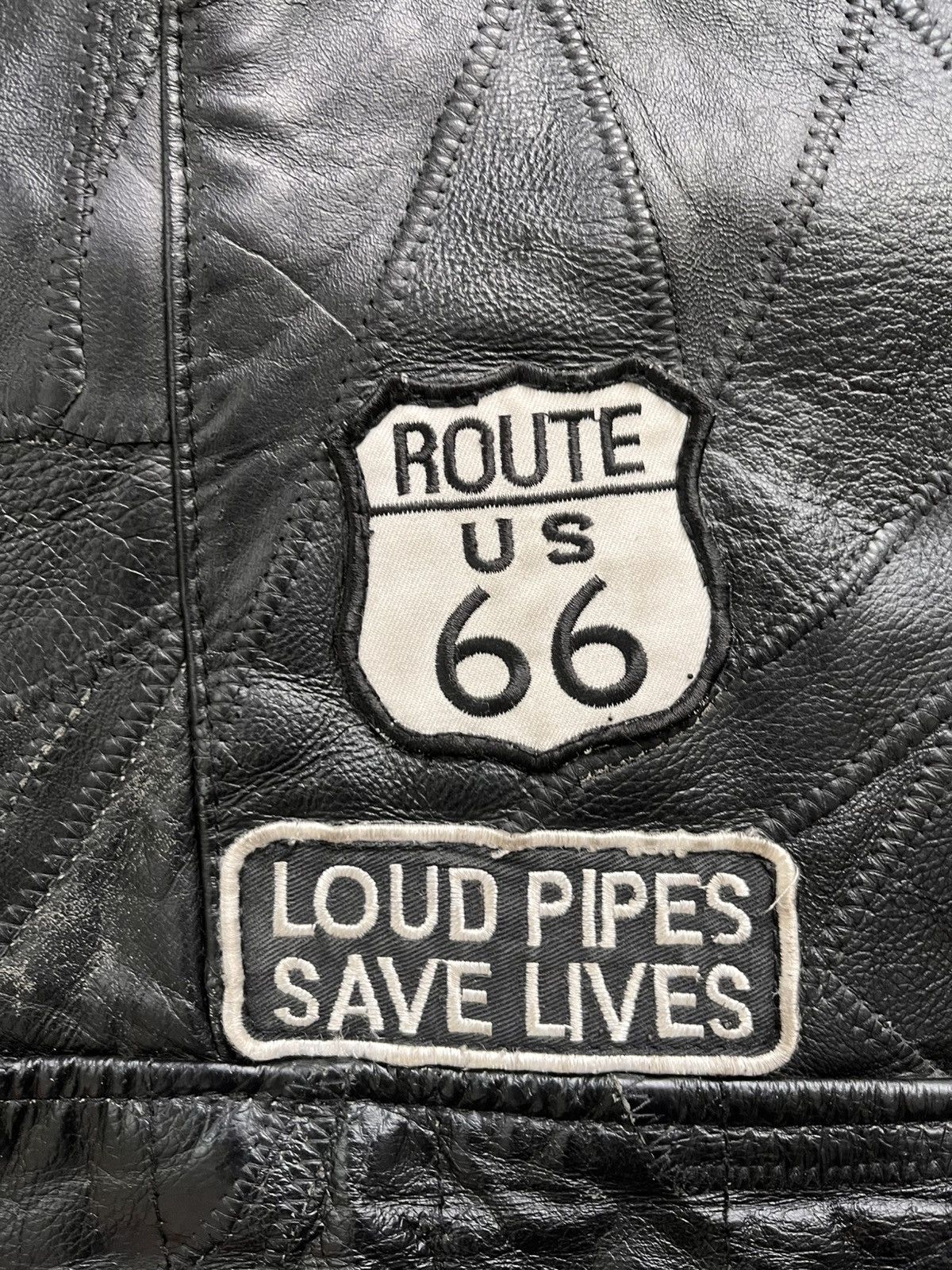 Vintage Diamond plate Buffalo leather biker jacket Size US XXL / EU 58 / 5 - 2 Thumbnail