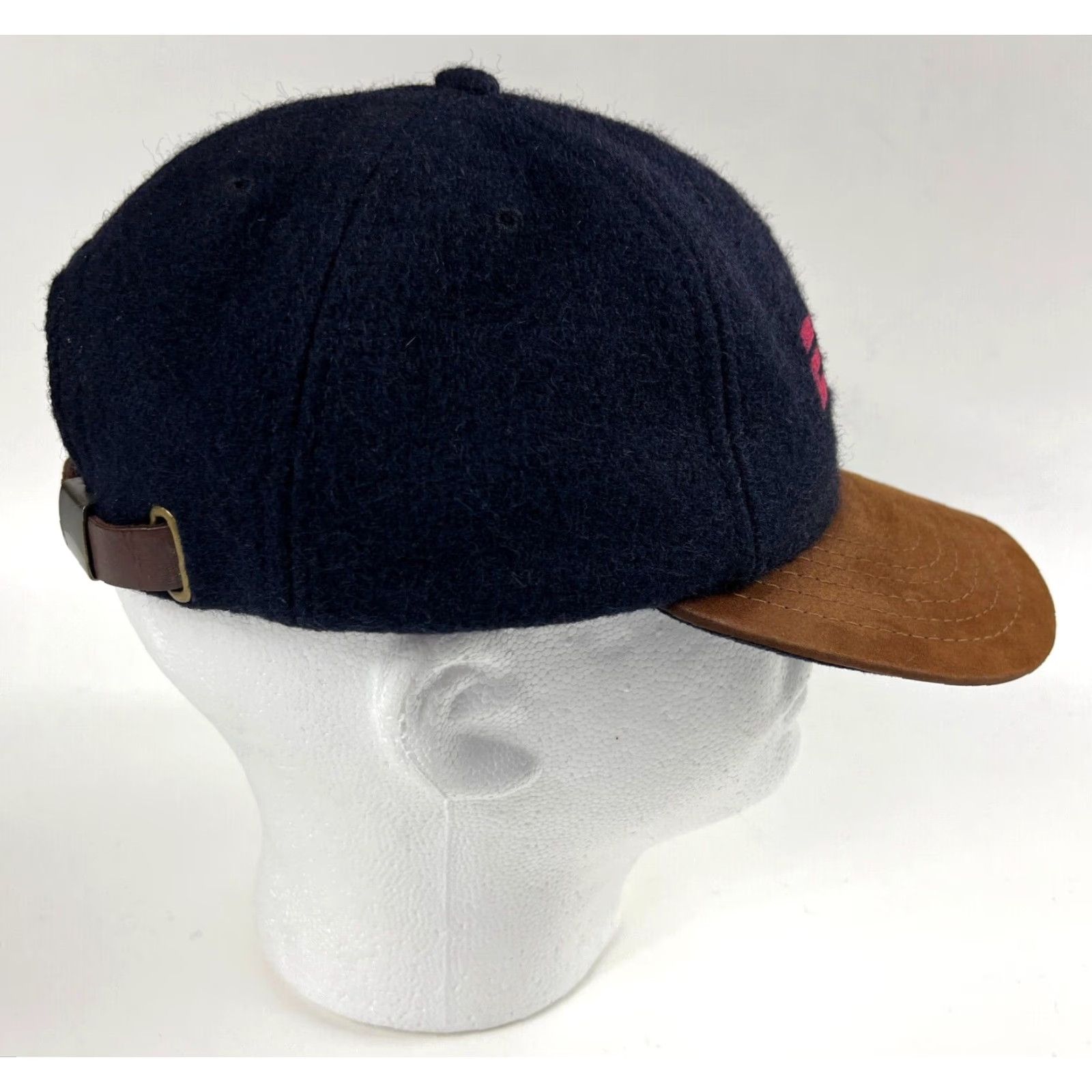 Vintage VINTAGE ESPN The Industry Strapback Hat Suede Brim Made in USA Navy Blue Adult One Size Adjustable Mens 90s Sports Hat Size ONE SIZE - 5 Thumbnail