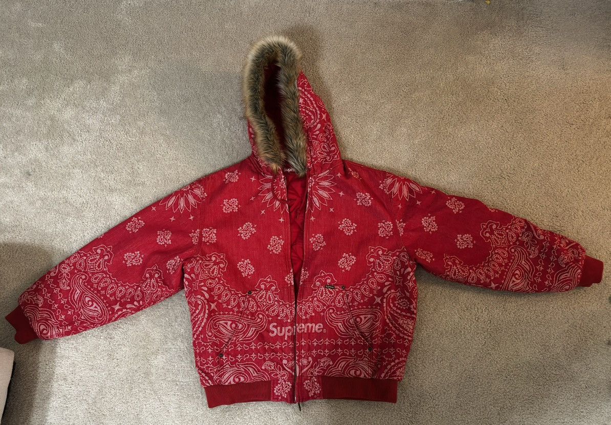 Supreme Supreme Bandana Jacquard Denim Hooded Work Jacket Size US L / EU 52-54 / 3 - 9 Thumbnail